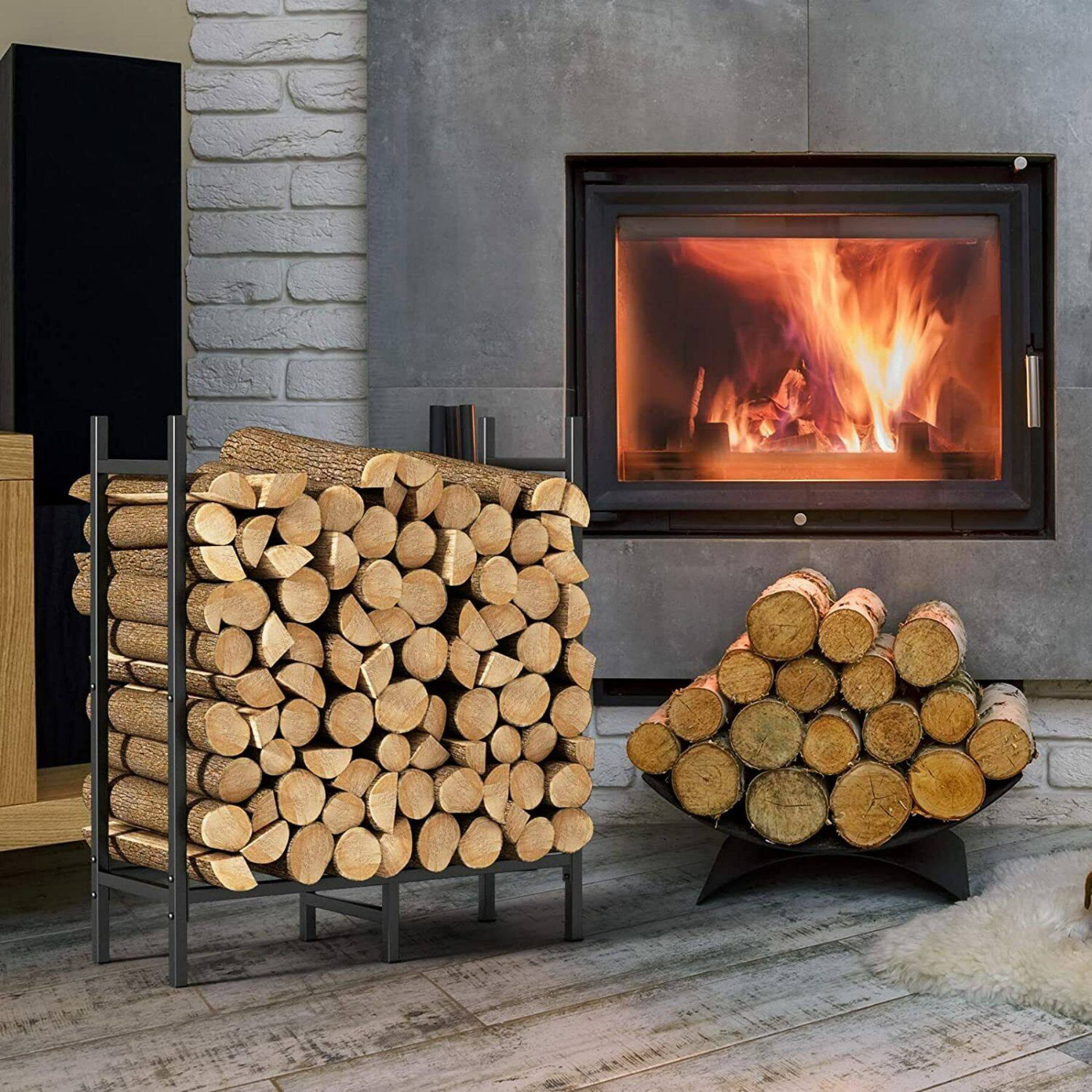 NEX™ 63" Heavy Duty Outdoor Metal Firewood Storage Rack