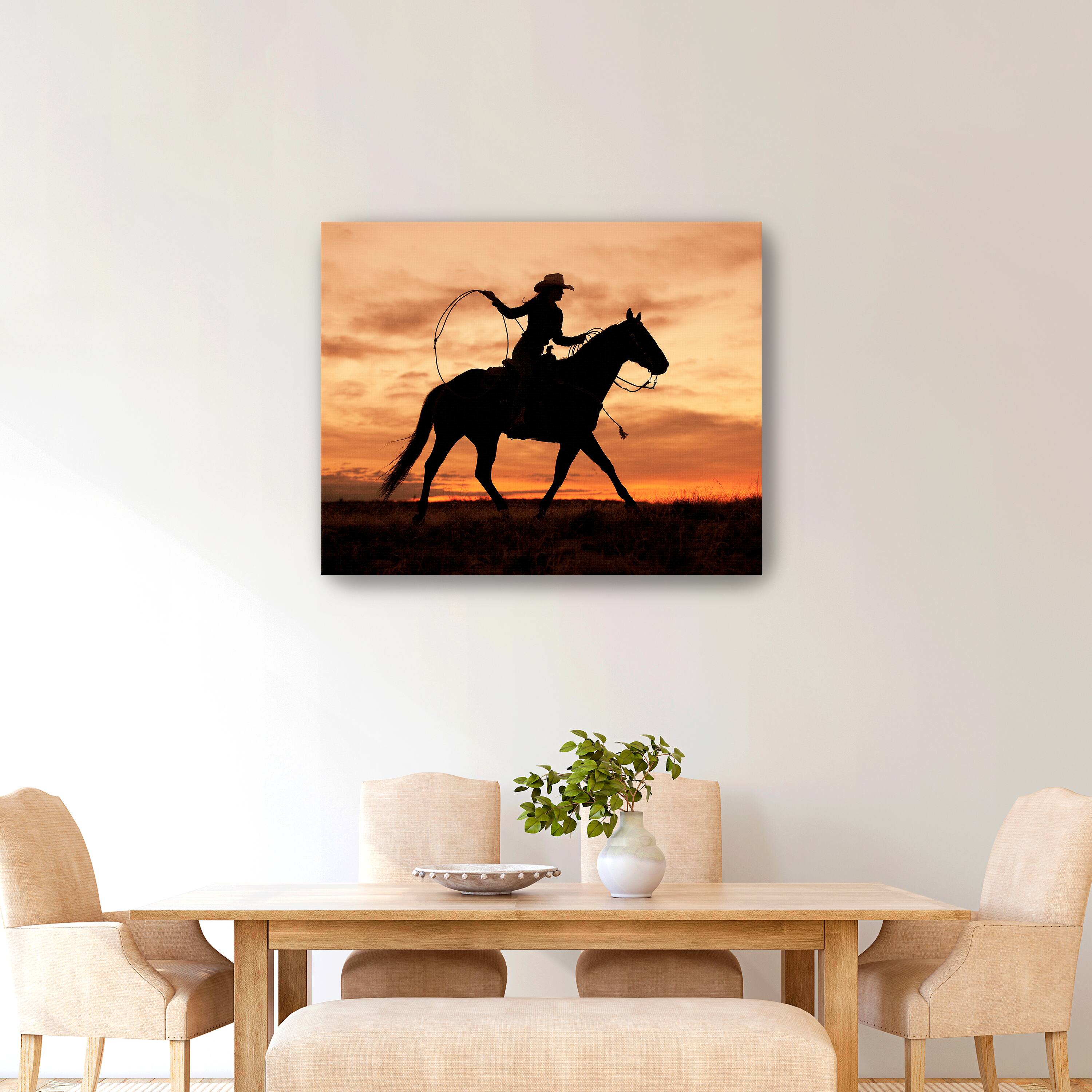 Cowgirl Silhouette Canvas Giclee