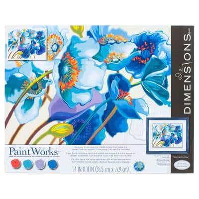 Dimensions dimensions paintworks flowering jars acrylic paint by number set  for adults and kids, finished project 20 x 14, multicolor