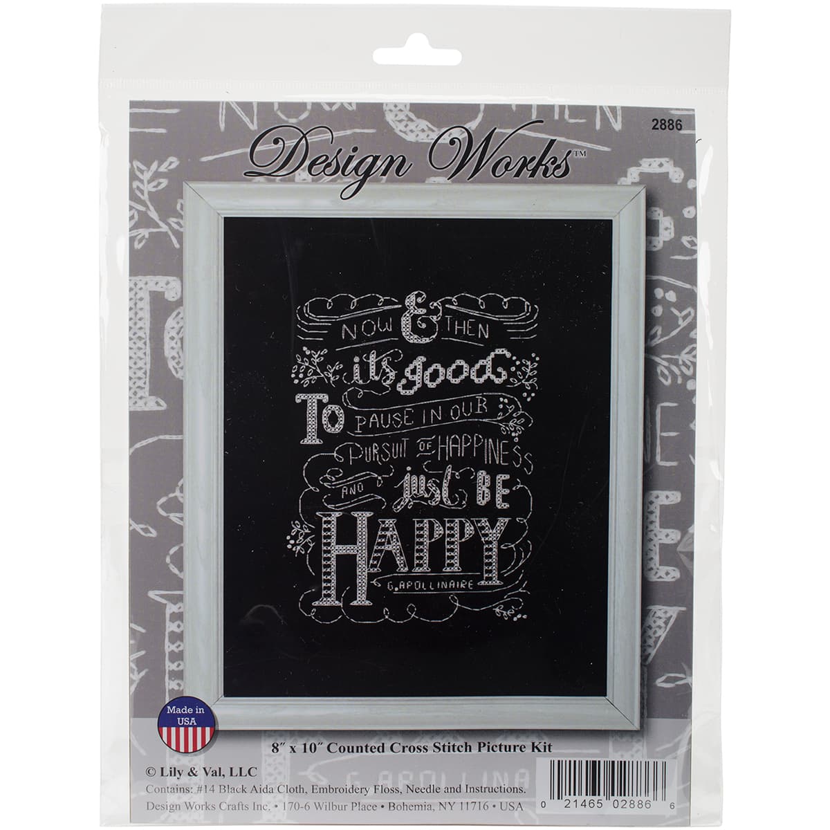 Design Works&#x2122; Just Be Happy Counted Cross Stitch Kit