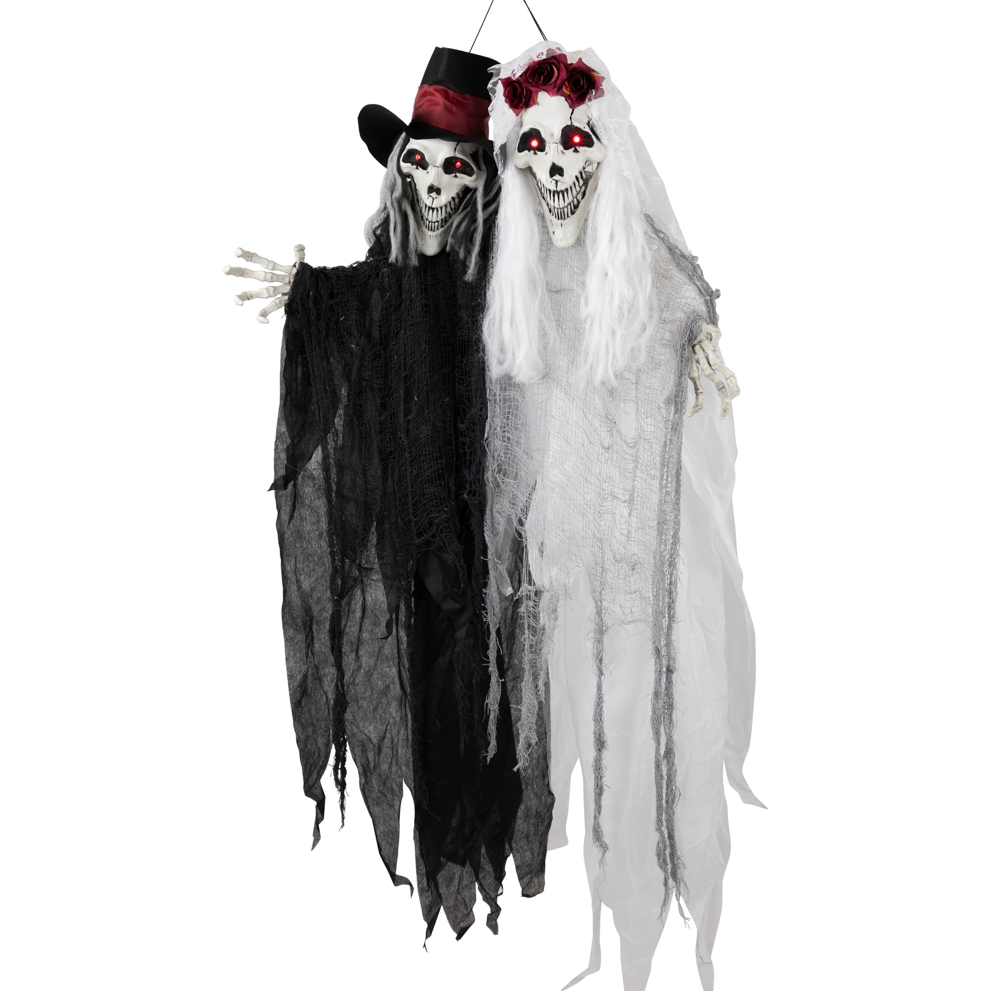 47&#x22; Lit Vampire Couple with Sound Halloween Decoration 