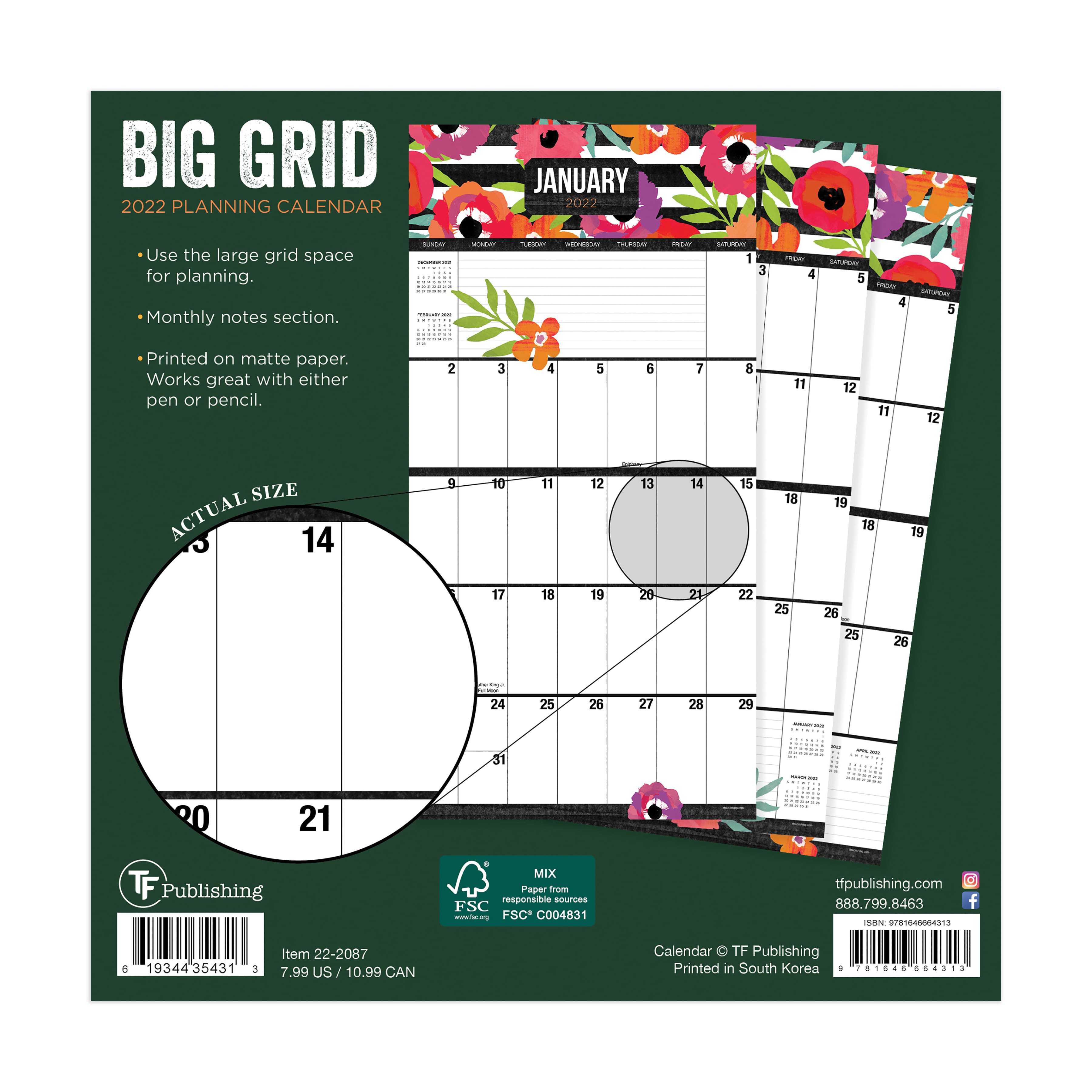 22 Big Grid Design Mini Calendar Michaels