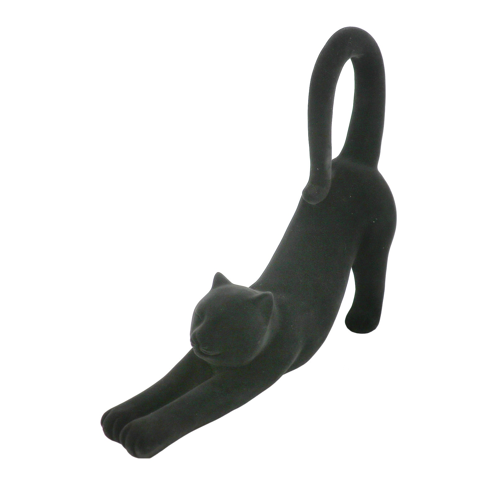 12" Flocked Stretching Halloween Tabletop Cat by Ashland®
