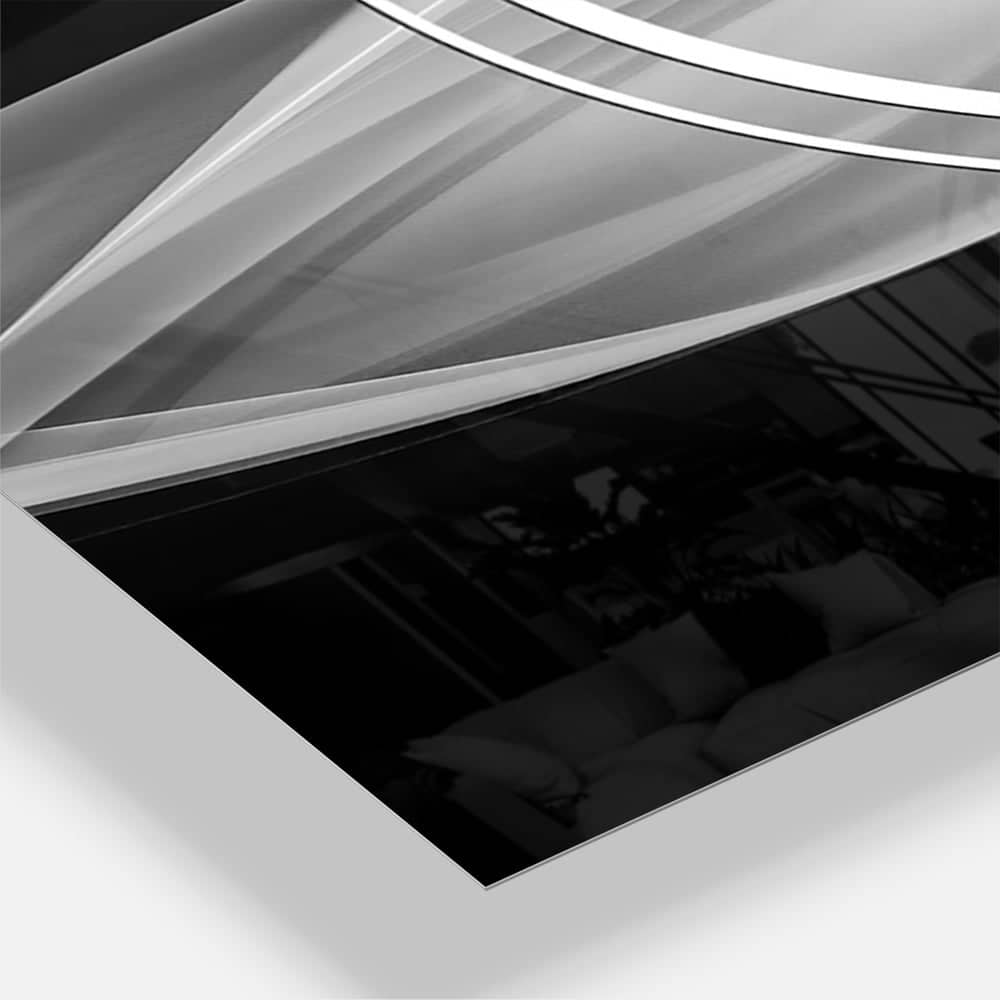 Designart Glittering Silver Pattern Modern 3 Panel Wall Clock