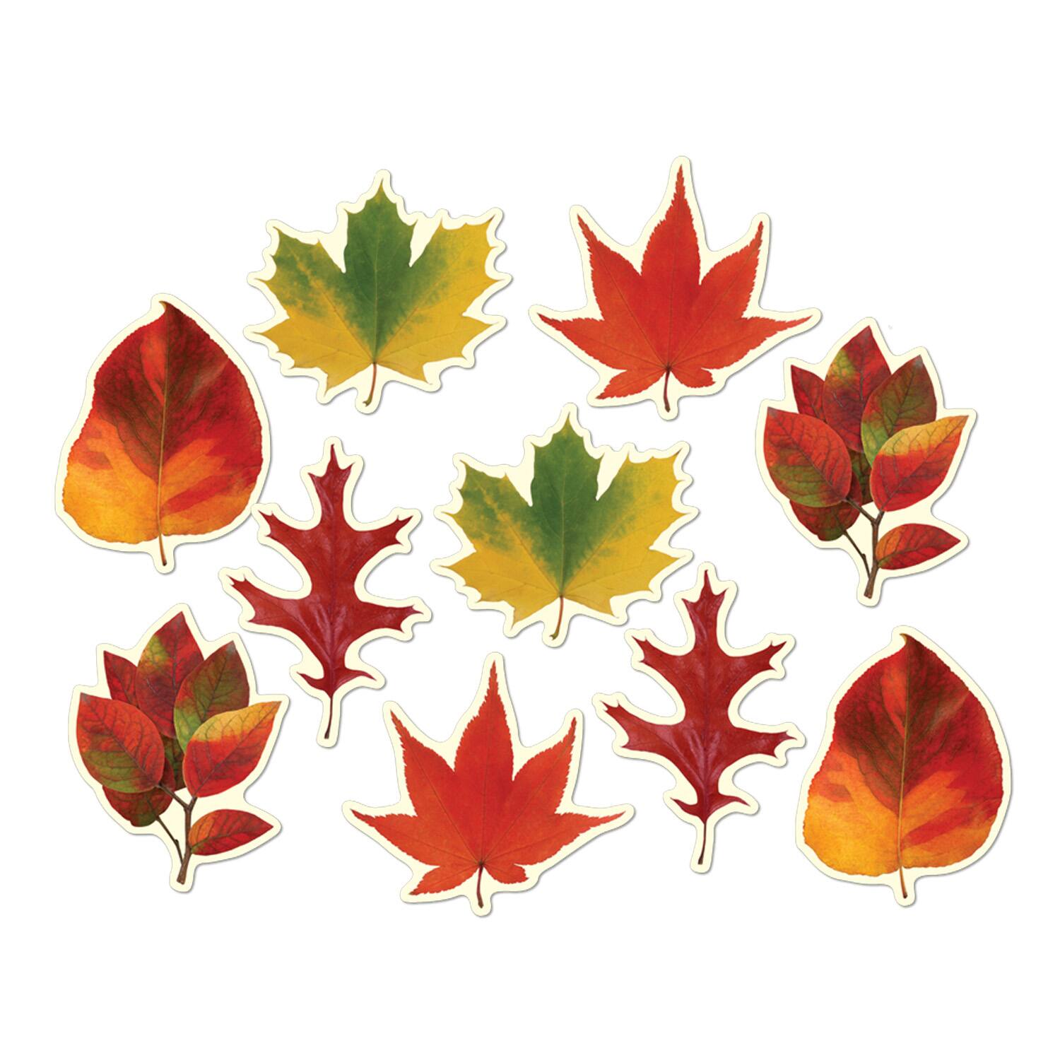 Beistle Autumn Leaf Mini Cutouts, 3 Packs of 10