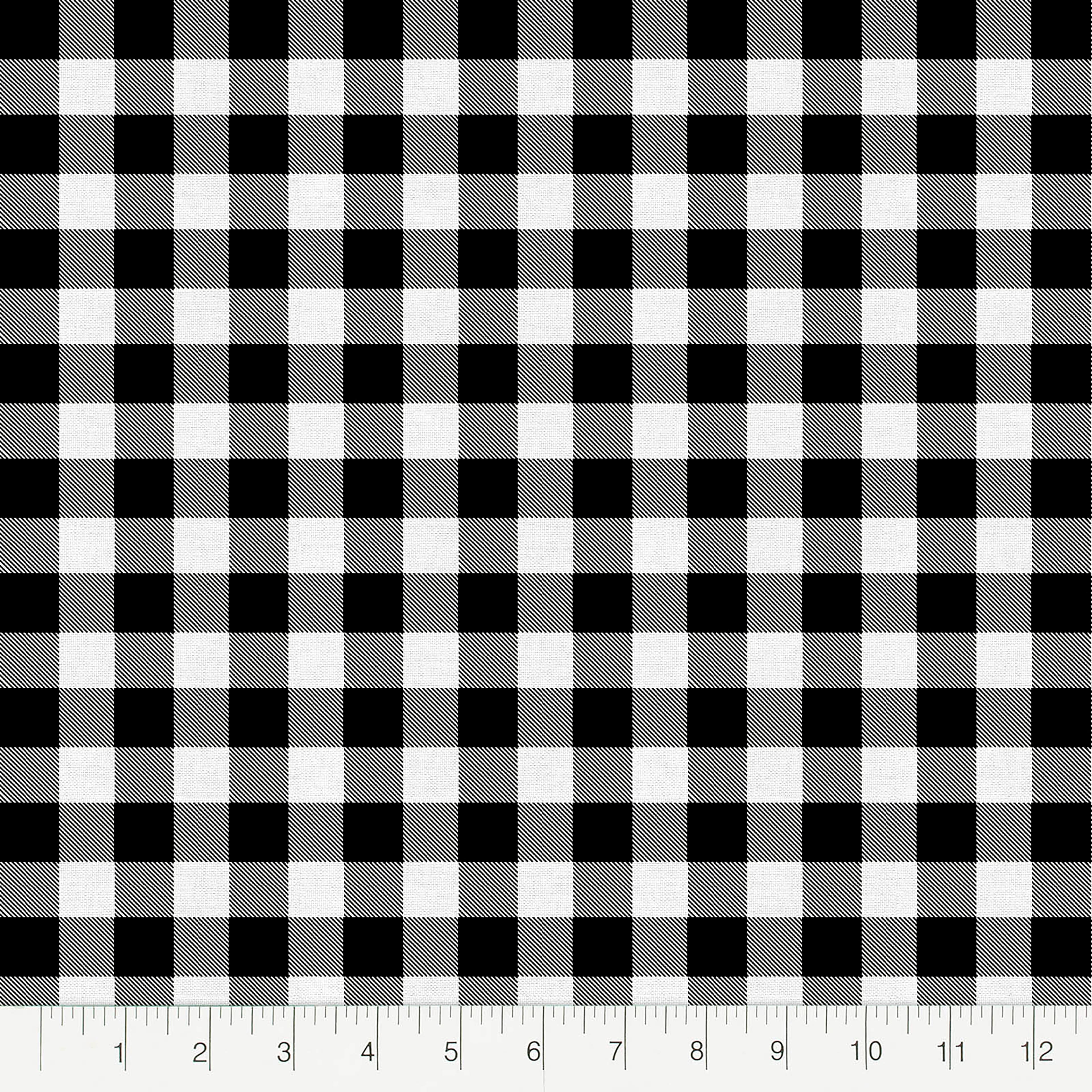 Fabric Editions White &#x26; Black Buffalo Check Cotton Fabric