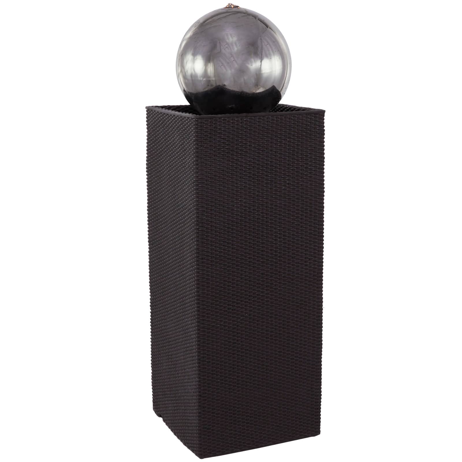 44&#x22; Black Fiberglass Fountain with LED Light
