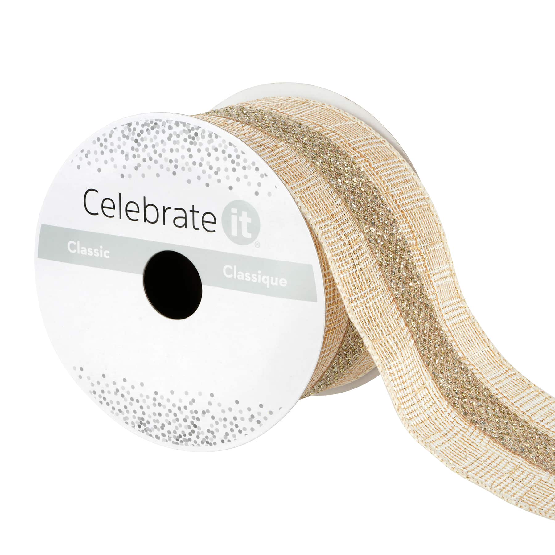 2.5" x 3yd. Metallic Linen Wired Ribbon by Celebrate It™ Classic