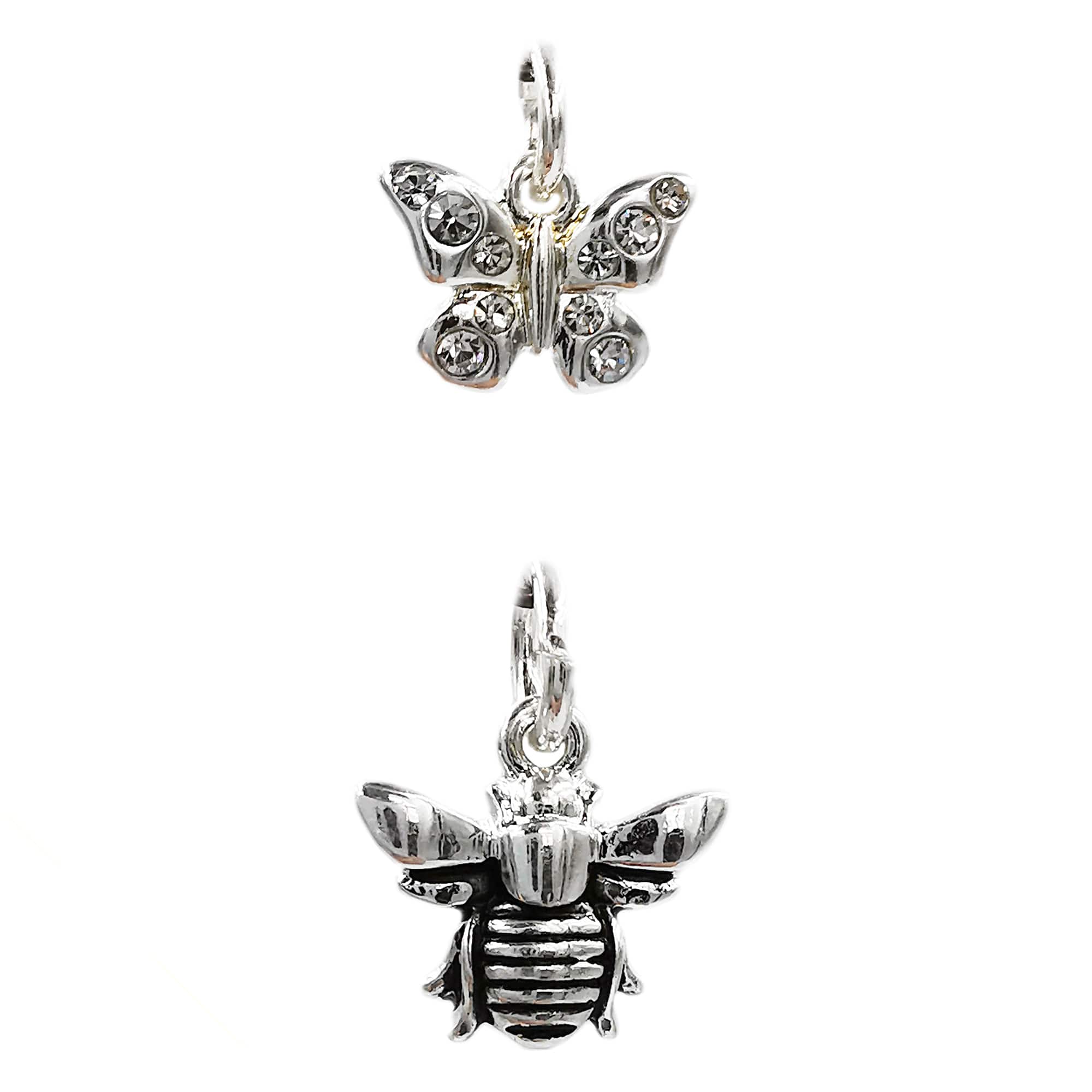 Charmalong&#x2122; Silver Plated Butterfly &#x26; Bee Charms by Bead Landing&#x2122;