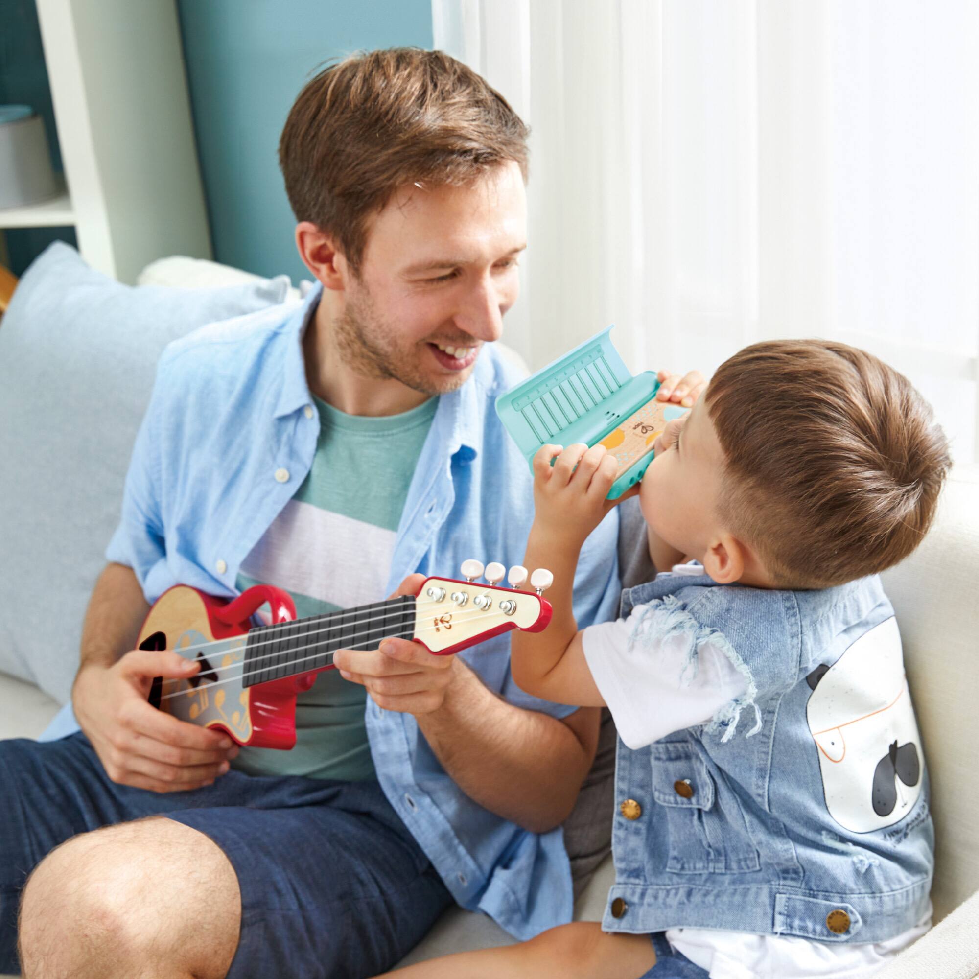 Hape Learn with Lights Teal Harmonica