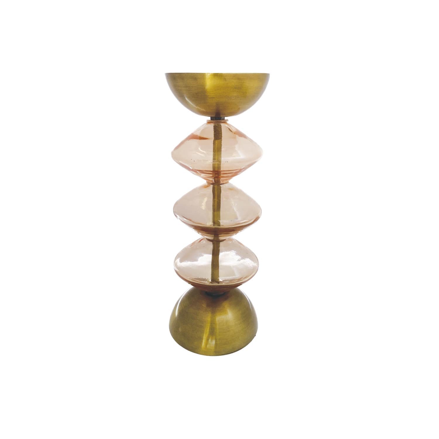 Hello Honey® Reclaimed Glass & Metal Decorative Pillar Candle Holder
