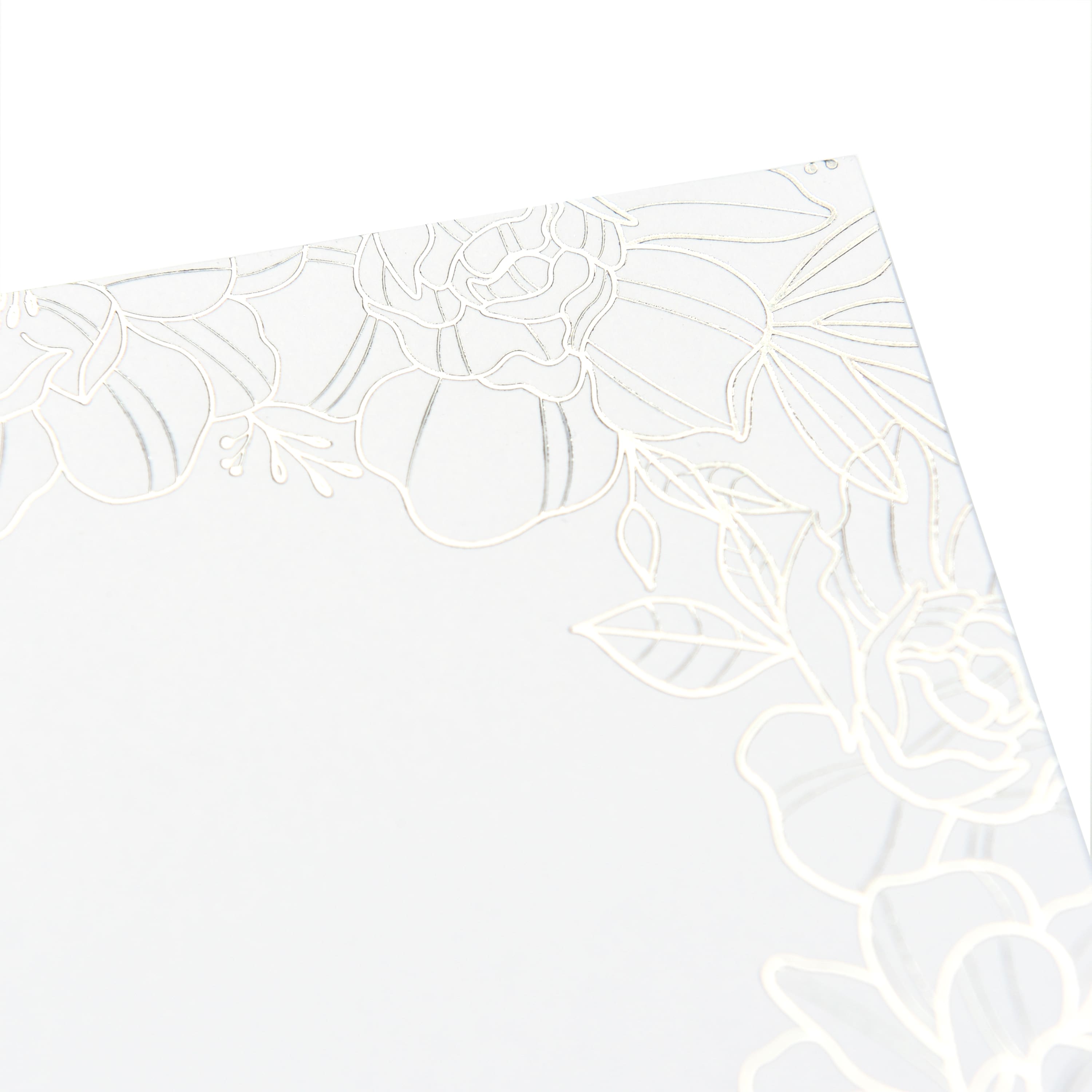 12 Packs: 10 ct. (120 total) 5&#x22; x 7&#x22; Floral Foil Invite Card Set by Recollections&#x2122;