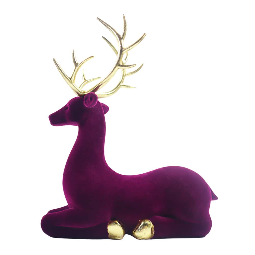 Flocked Sitting Reindeer Tabletop Décor by Ashland®