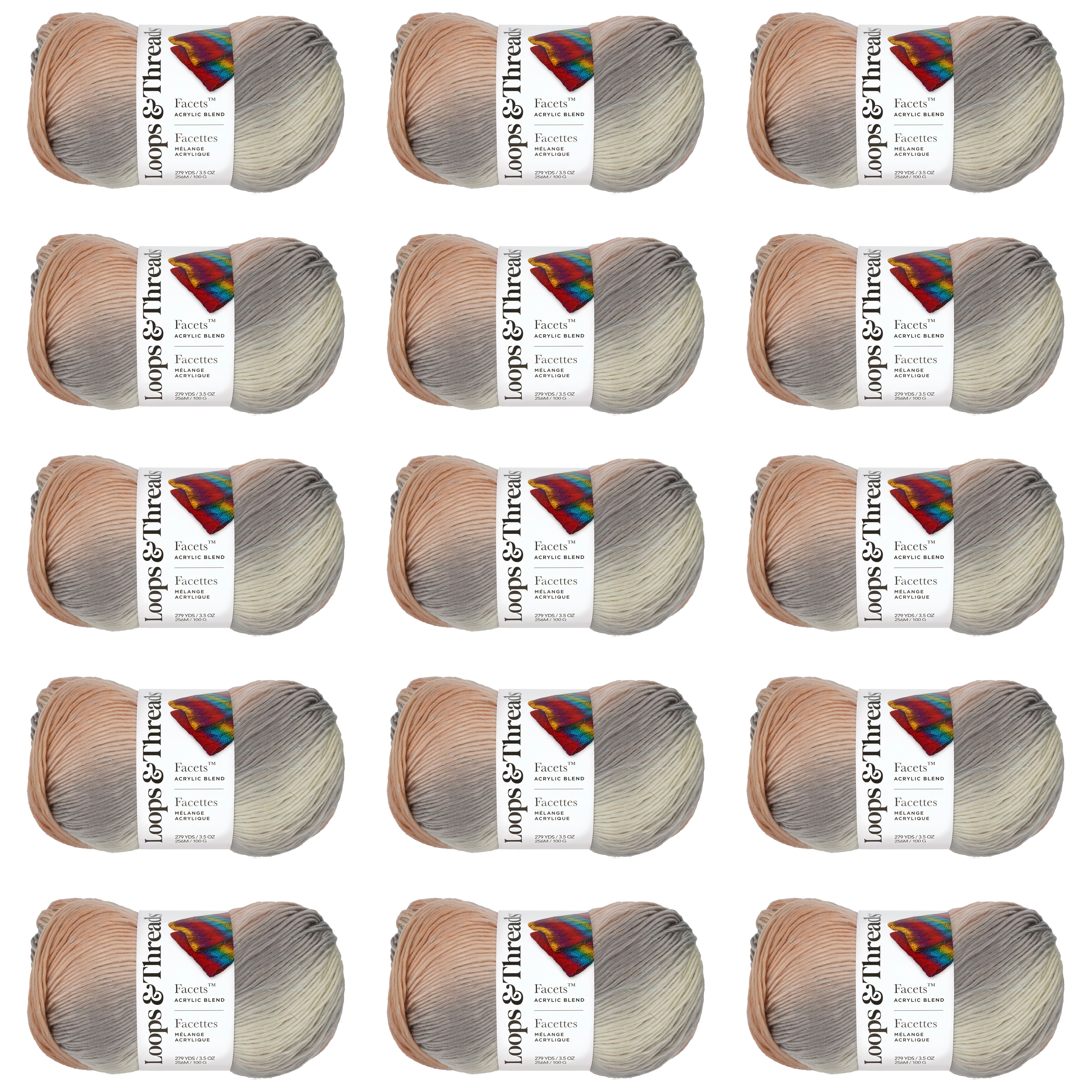 15 Pack: Facets™ Yarn by Loops & Threads®