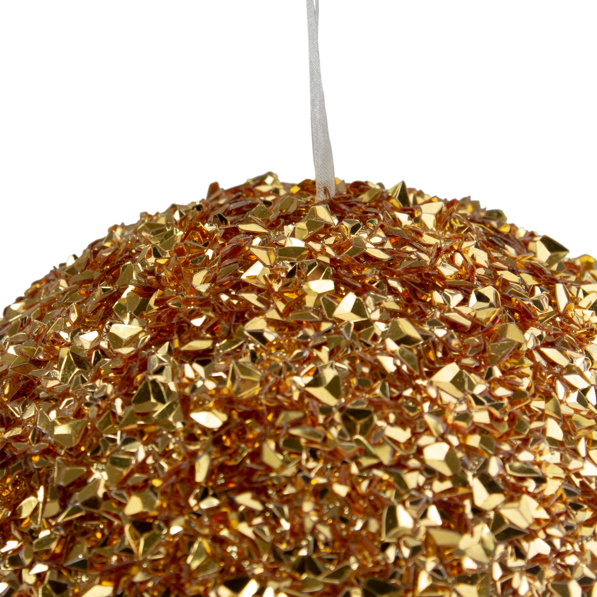 6&#x22; Gold Glitter Christmas Ball Ornament