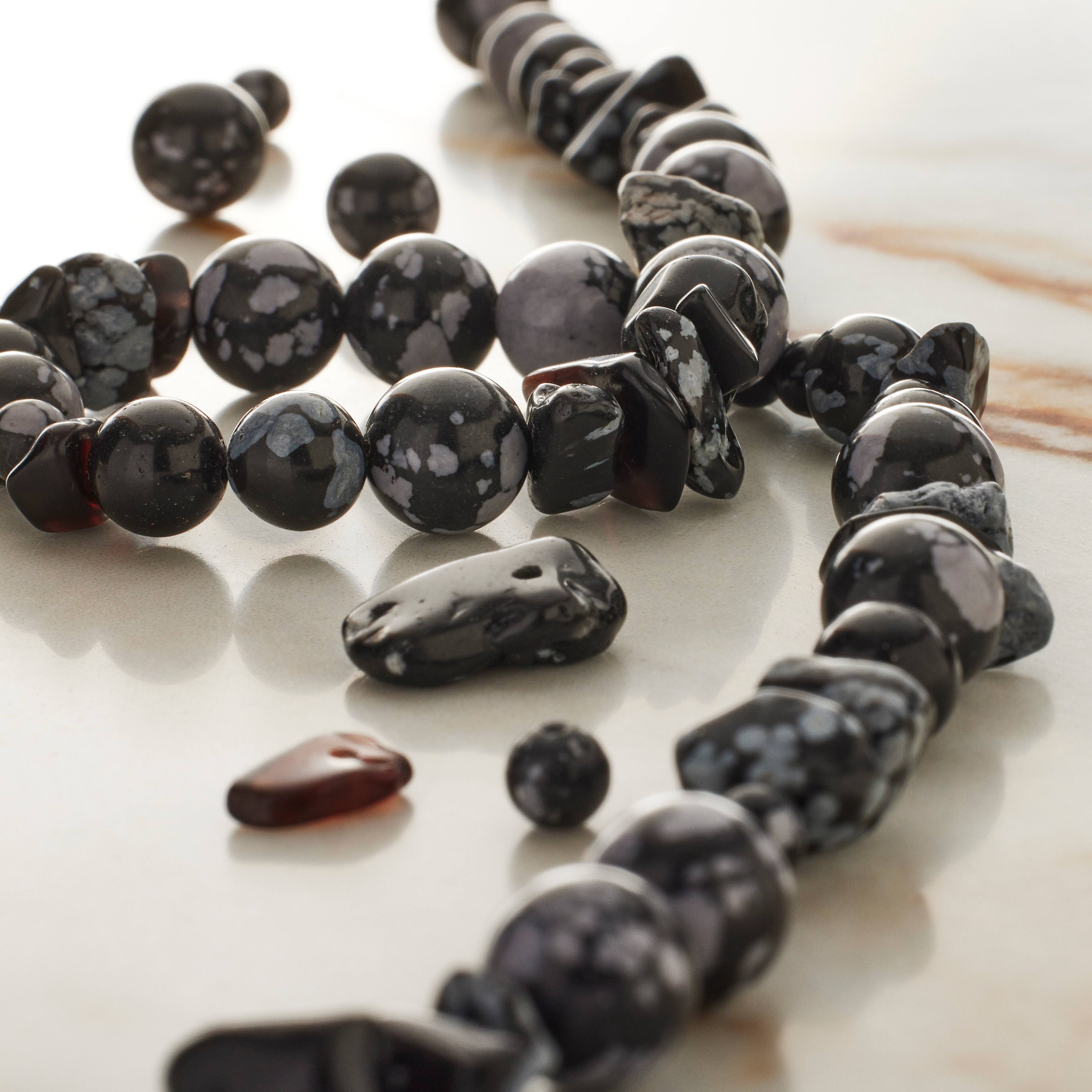 6 Pack: Mixed Snowflake Jasper Beads by Bead Landing™