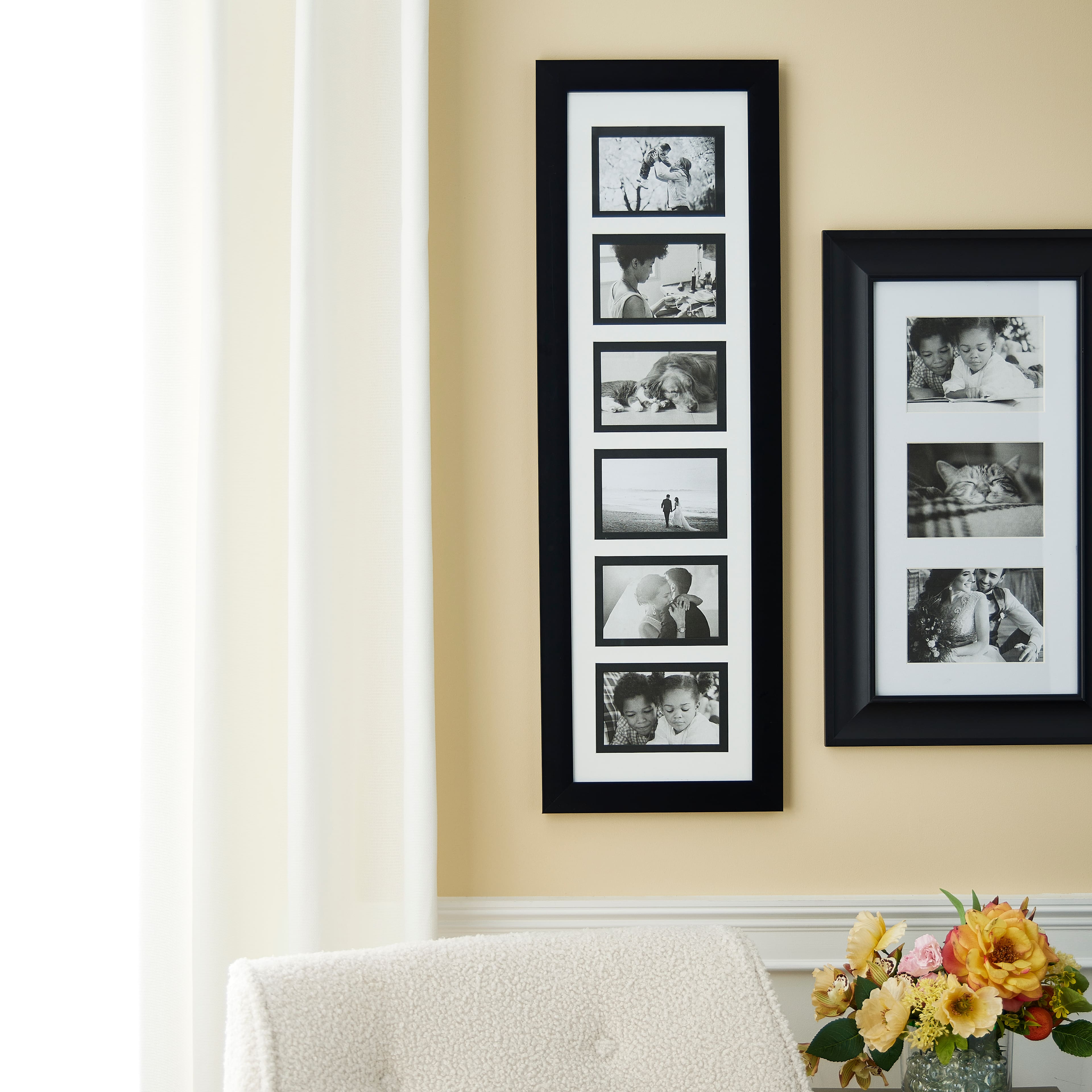 6 Opening 32.5&#x22; x 9&#x22; Collage Frame with Double Mat by Studio D&#xE9;cor&#xAE;