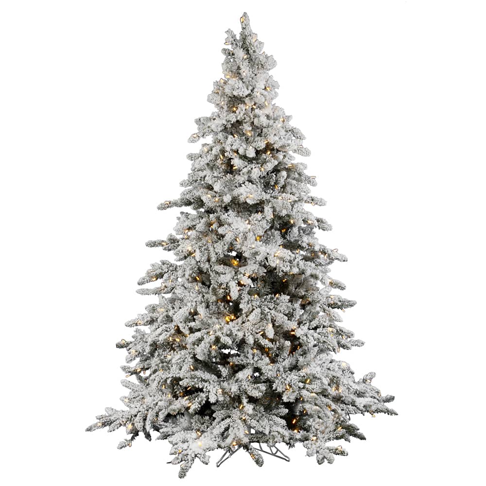 4.5ft. Pre-Lit Flocked Utica Fir Artificial Christmas Tree, Warm White LED Lights