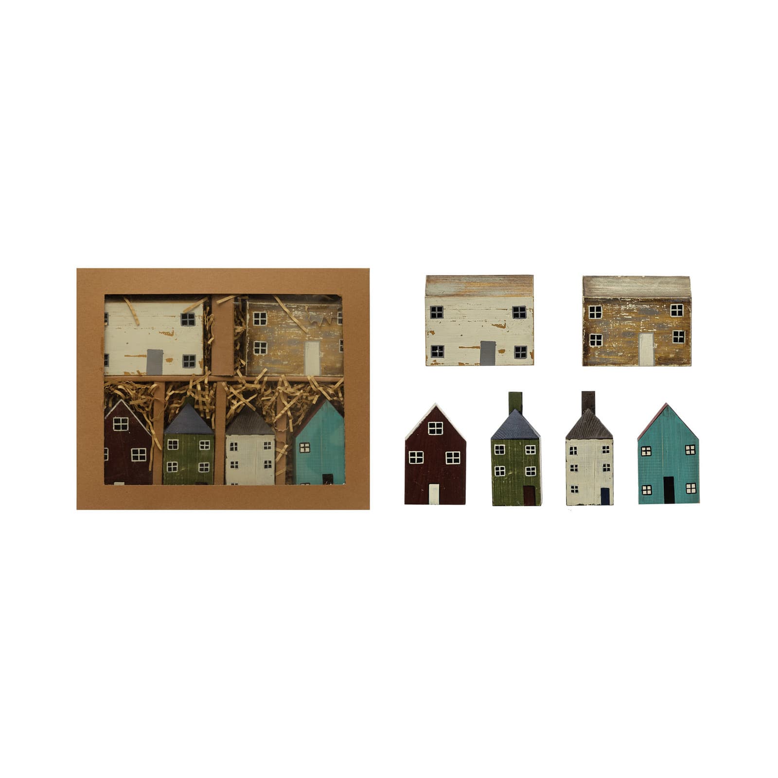 Hello Honey® Hand-Painted Pine Wood House Place Card/Photo Holders with Cards