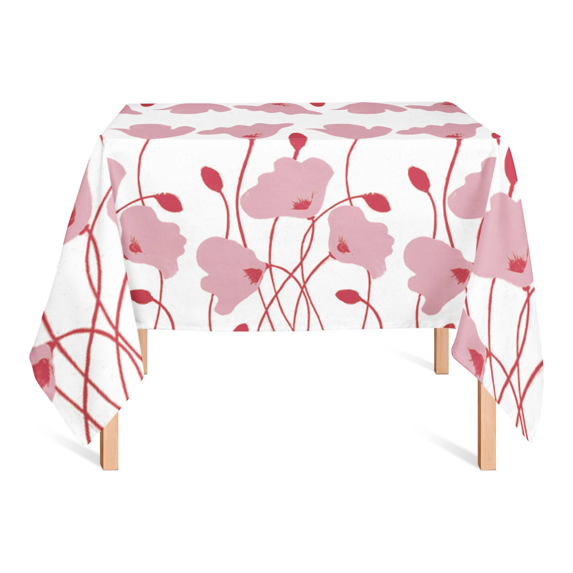 Pink Retro Florals 58&#x22; x 58&#x22; Tablecloth