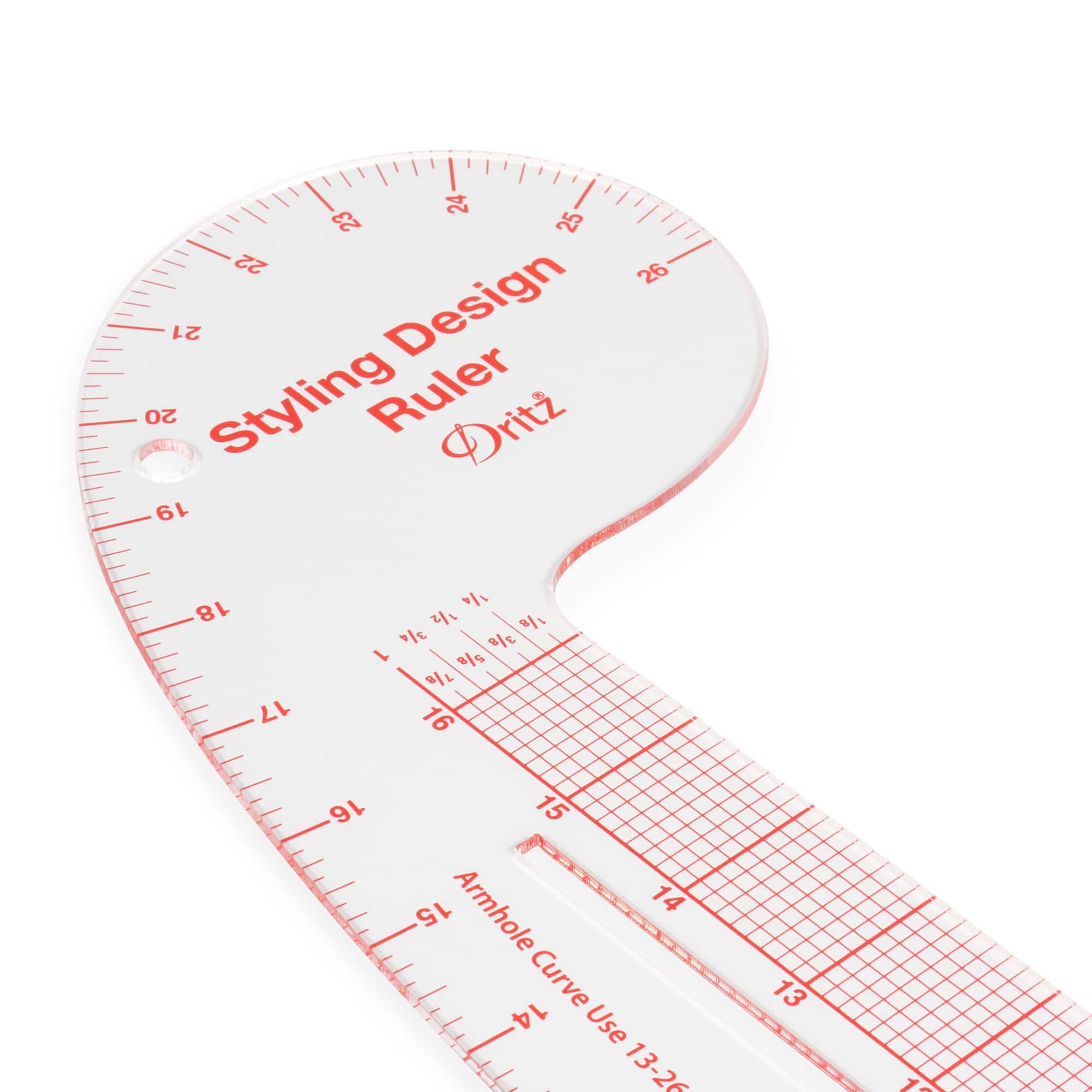 Dritz&#xAE; Clear Curved &#x26; Straight Edge Styling Design Ruler