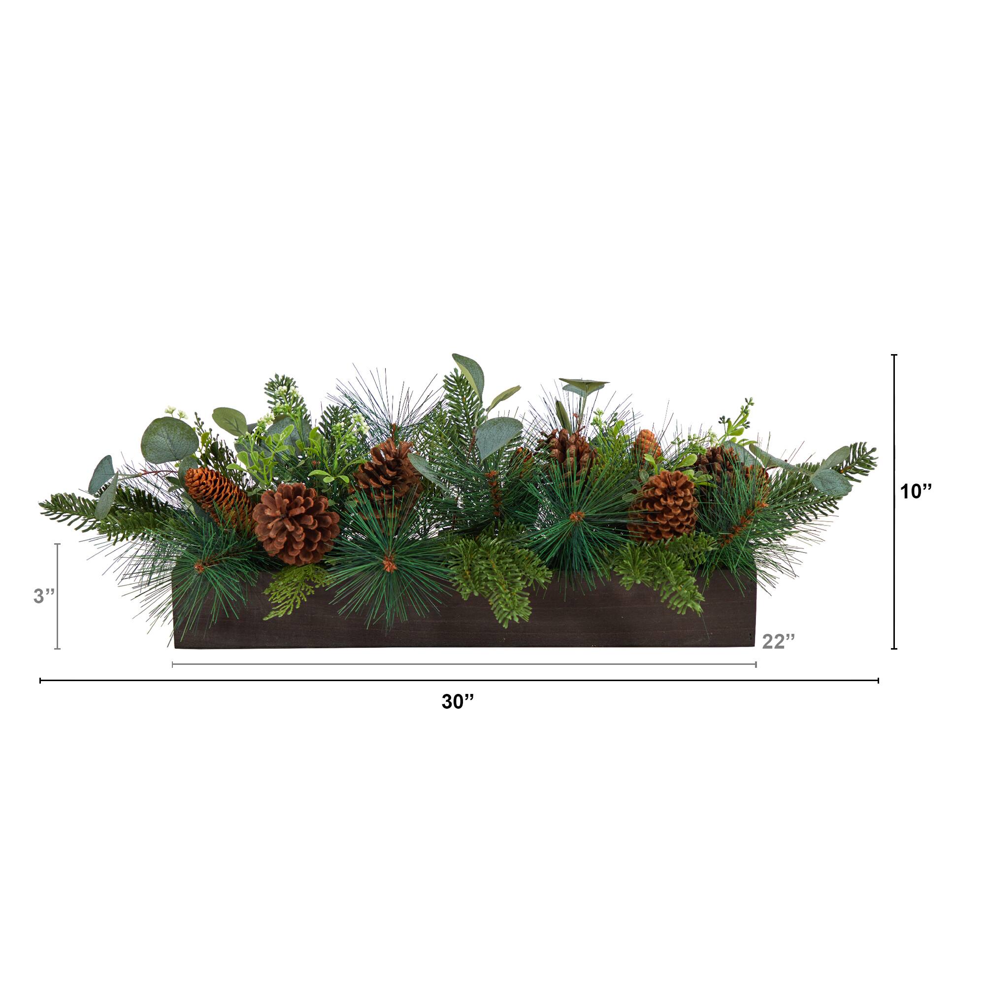 30&#x22; Evergreen Pine &#x26; Pine Cone Artificial Christmas Centerpiece