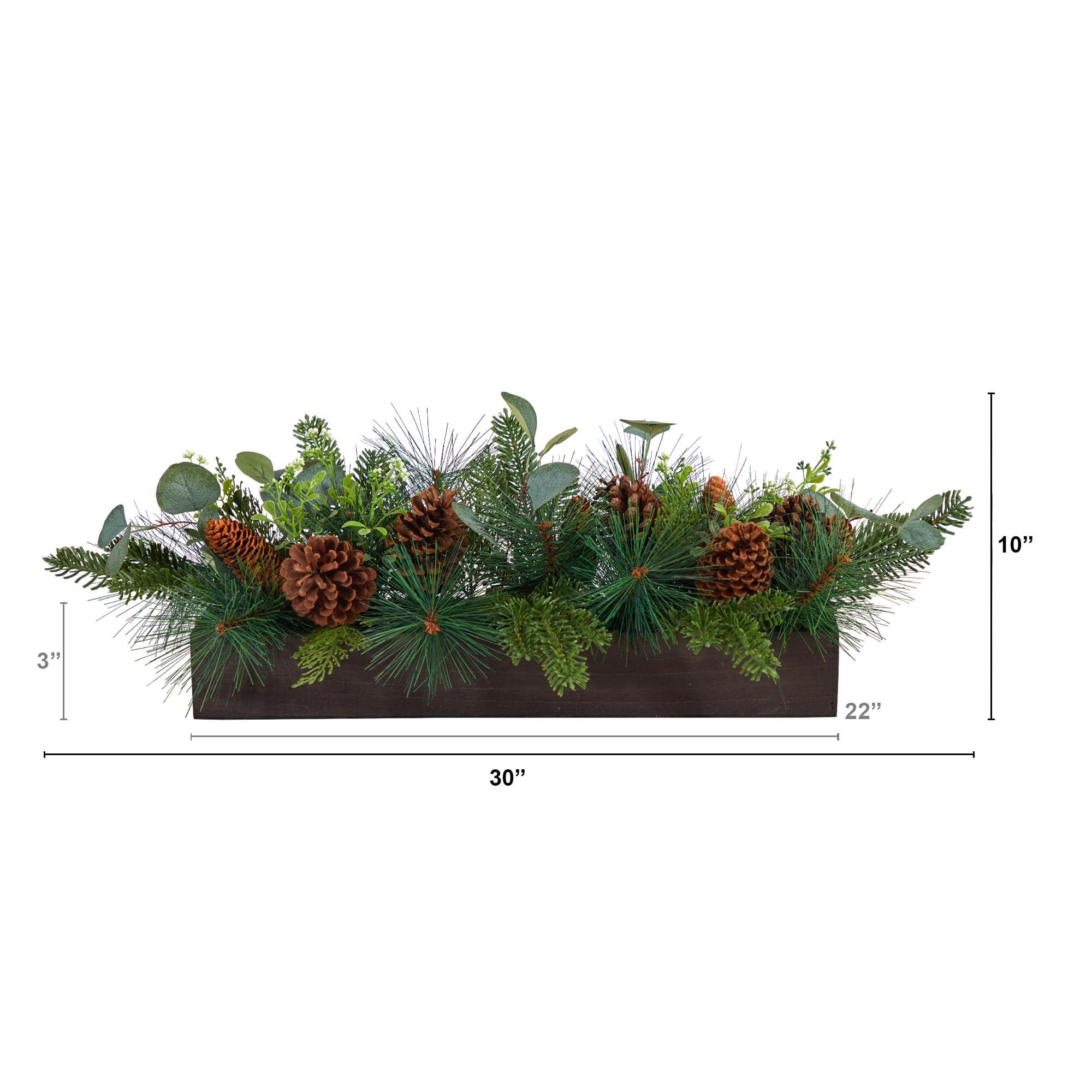 30" Evergreen Pine & Pine Cone Artificial Christmas Centerpiece