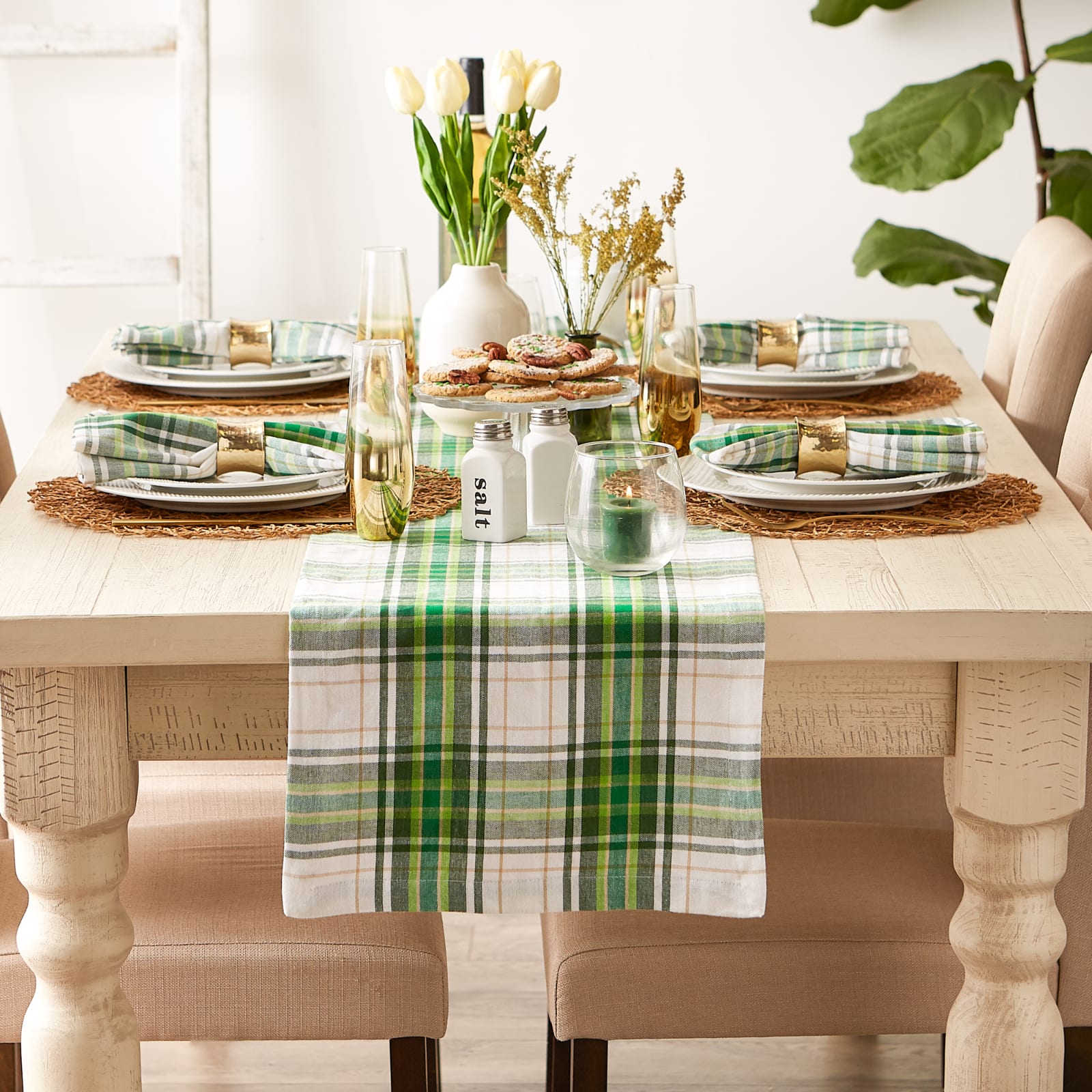 DII&#xAE; 72&#x22; St. Paddy Plaid Table Runner