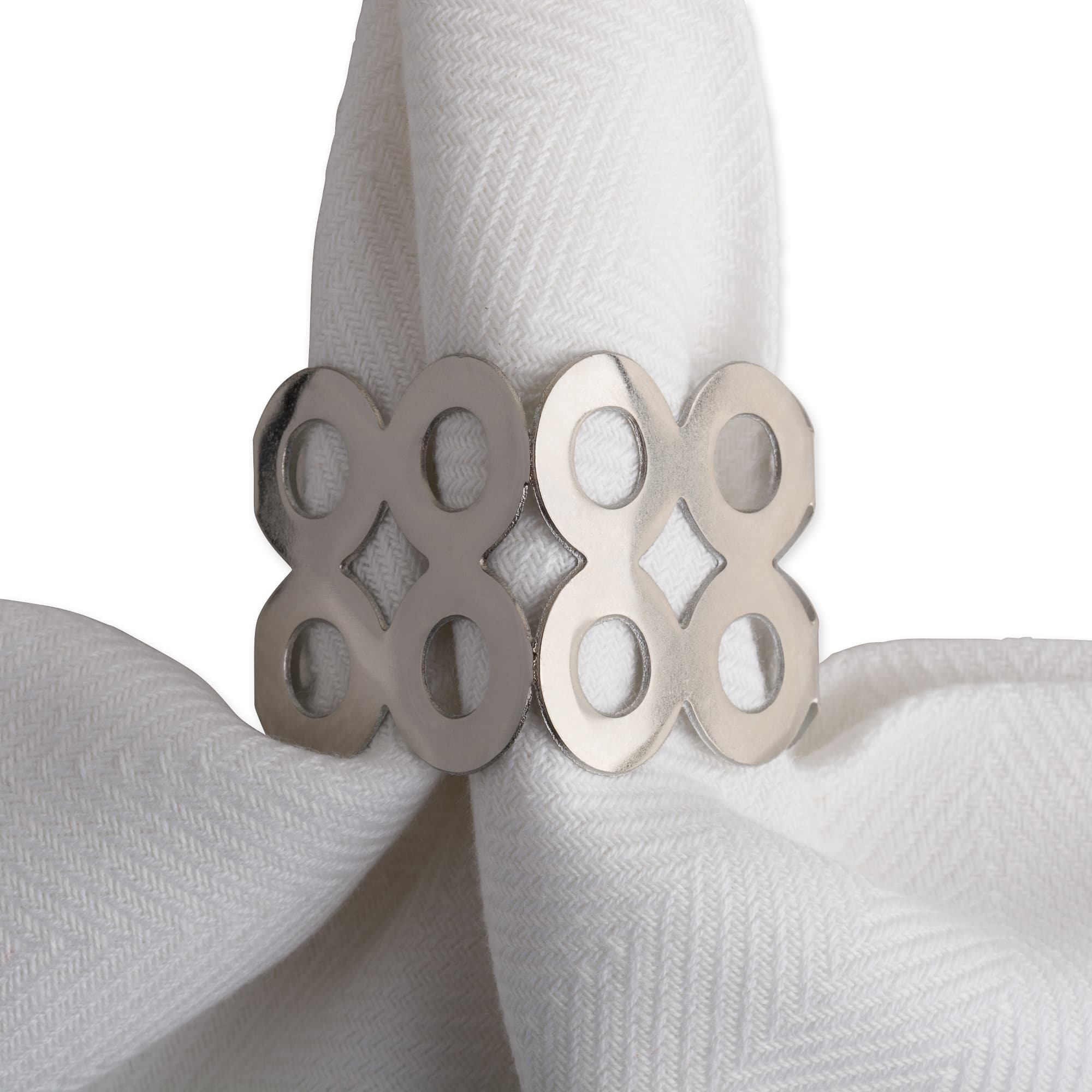 DII&#xAE; Silver Square Die Cut Napkin Rings, 6ct.