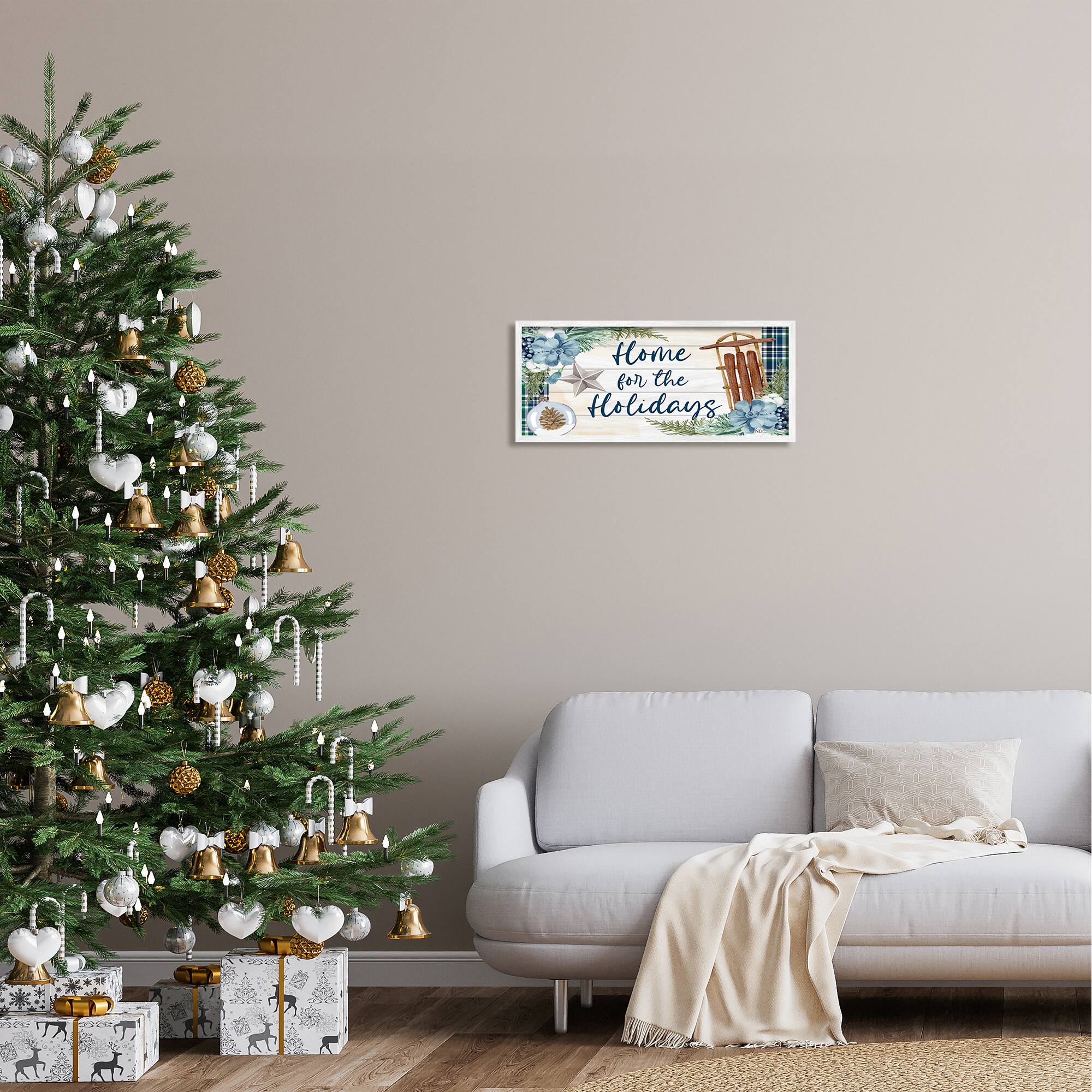 Stupell Industries Home For The Holidays Tartan Framed Giclee Art