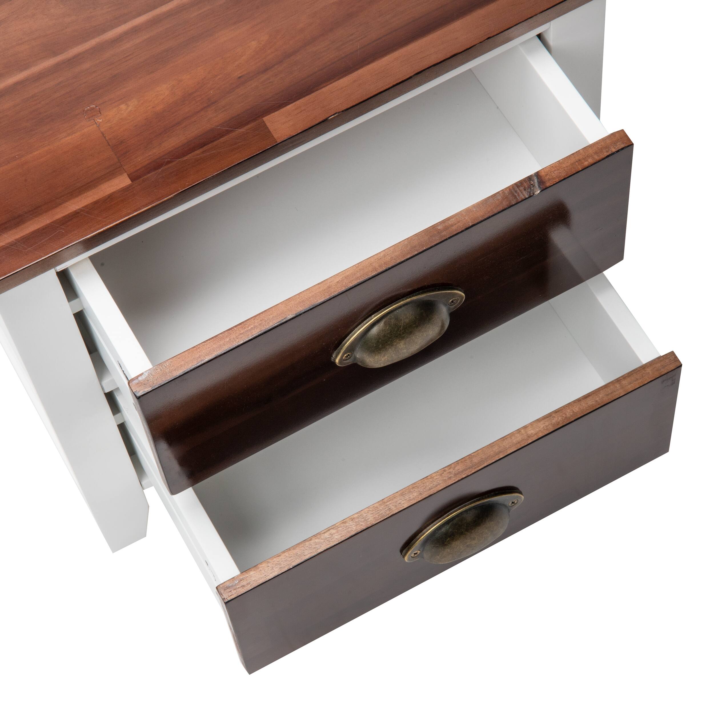Mind Reader Woodland Collection Brown &#x26; White 2-Drawer Nightstand