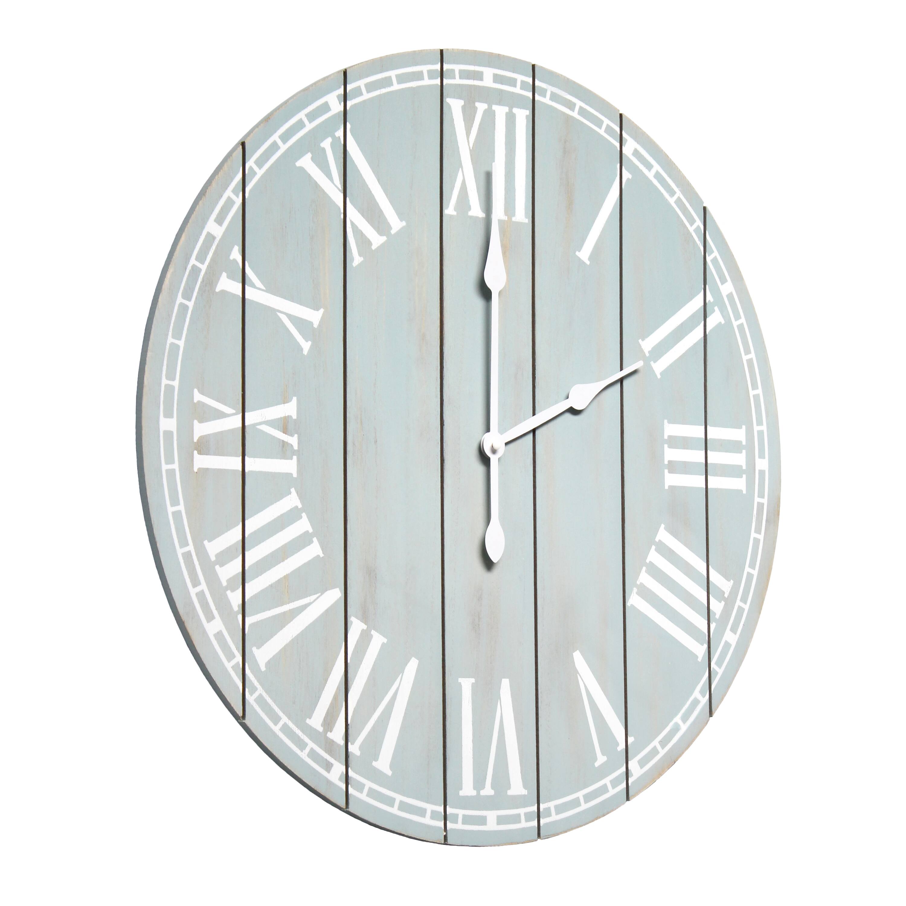 Elegant Designs 23&#x22; Wood Plank Coastal Wall Clock