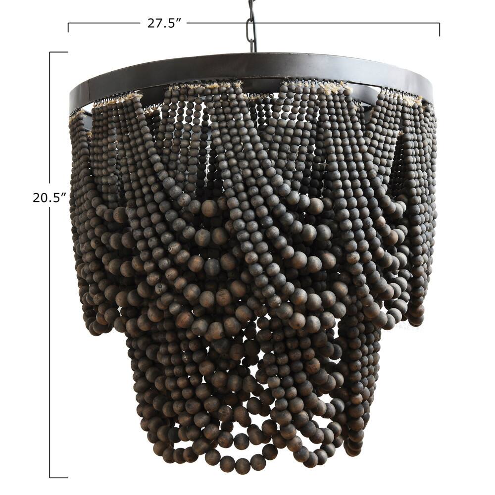 Hello Honey® 27.5" 2-Tier Draped Wood Bead Chandelier