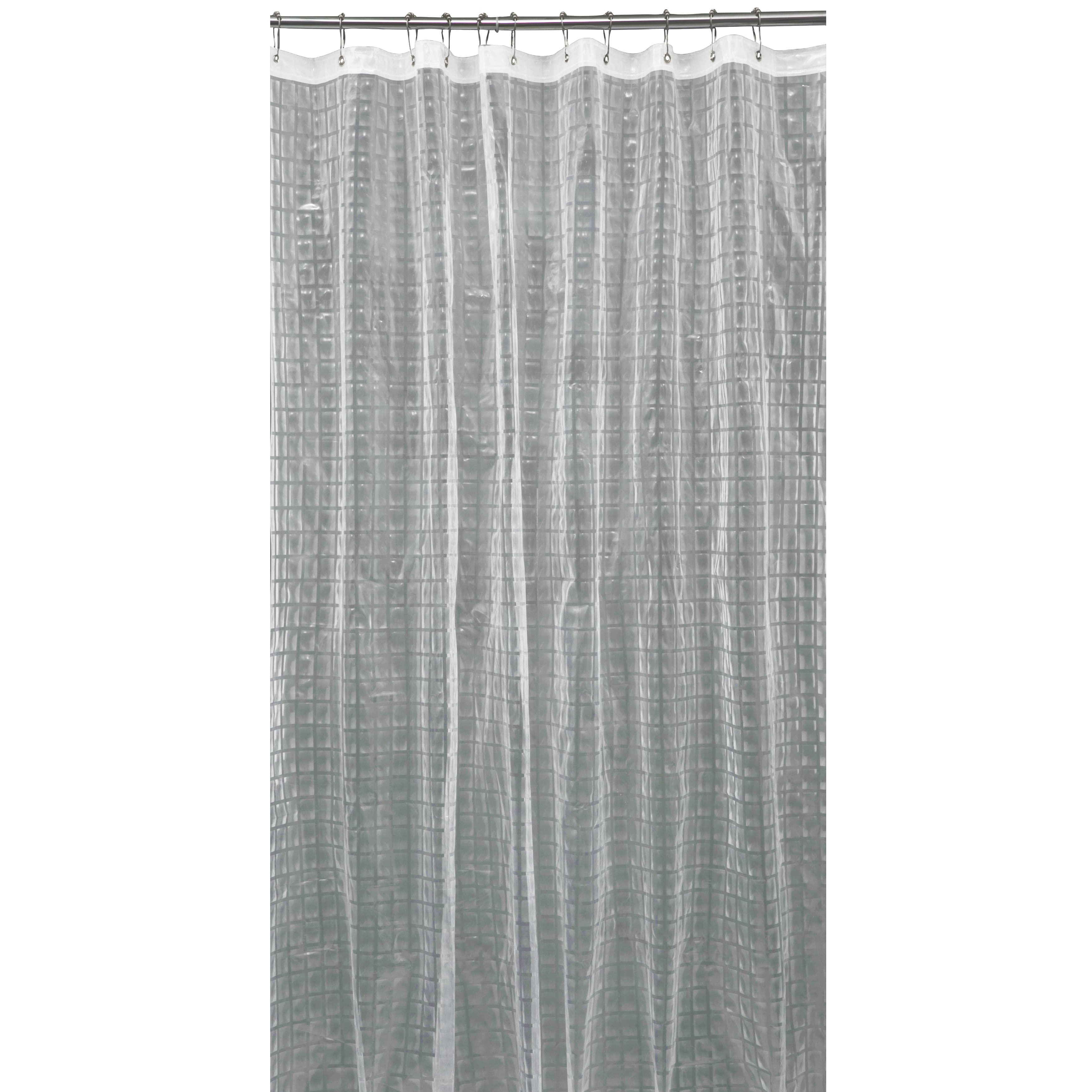 Bath Bliss Clear 3D Octagon Design Shower Curtain