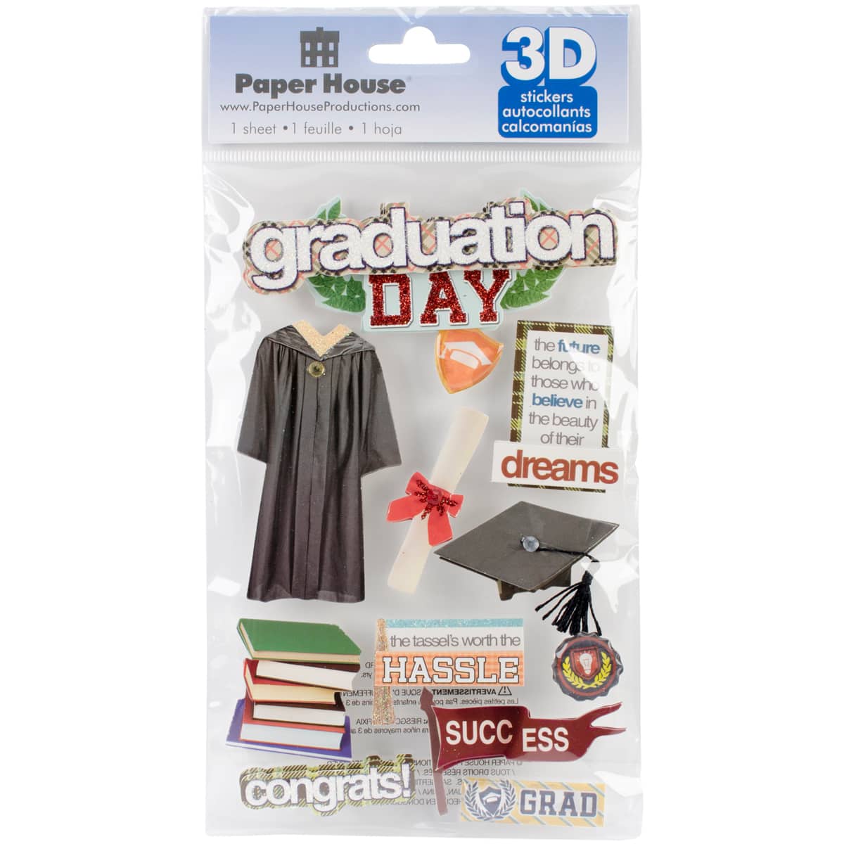 Paper House&#xAE; Graduation Day 3D Stickers