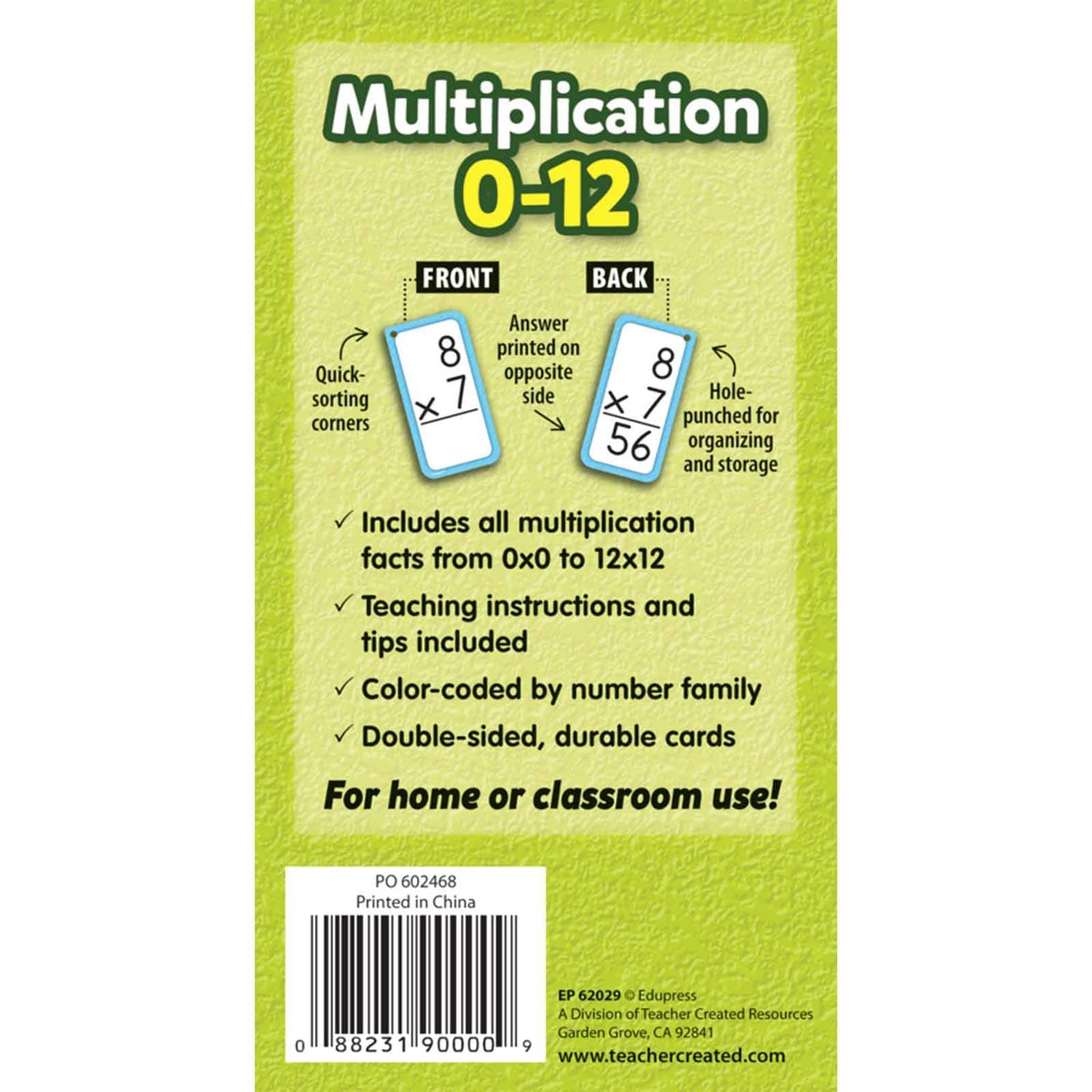 Edupress&#x2122; Multiplication All Facts 0-12 Flash Cards