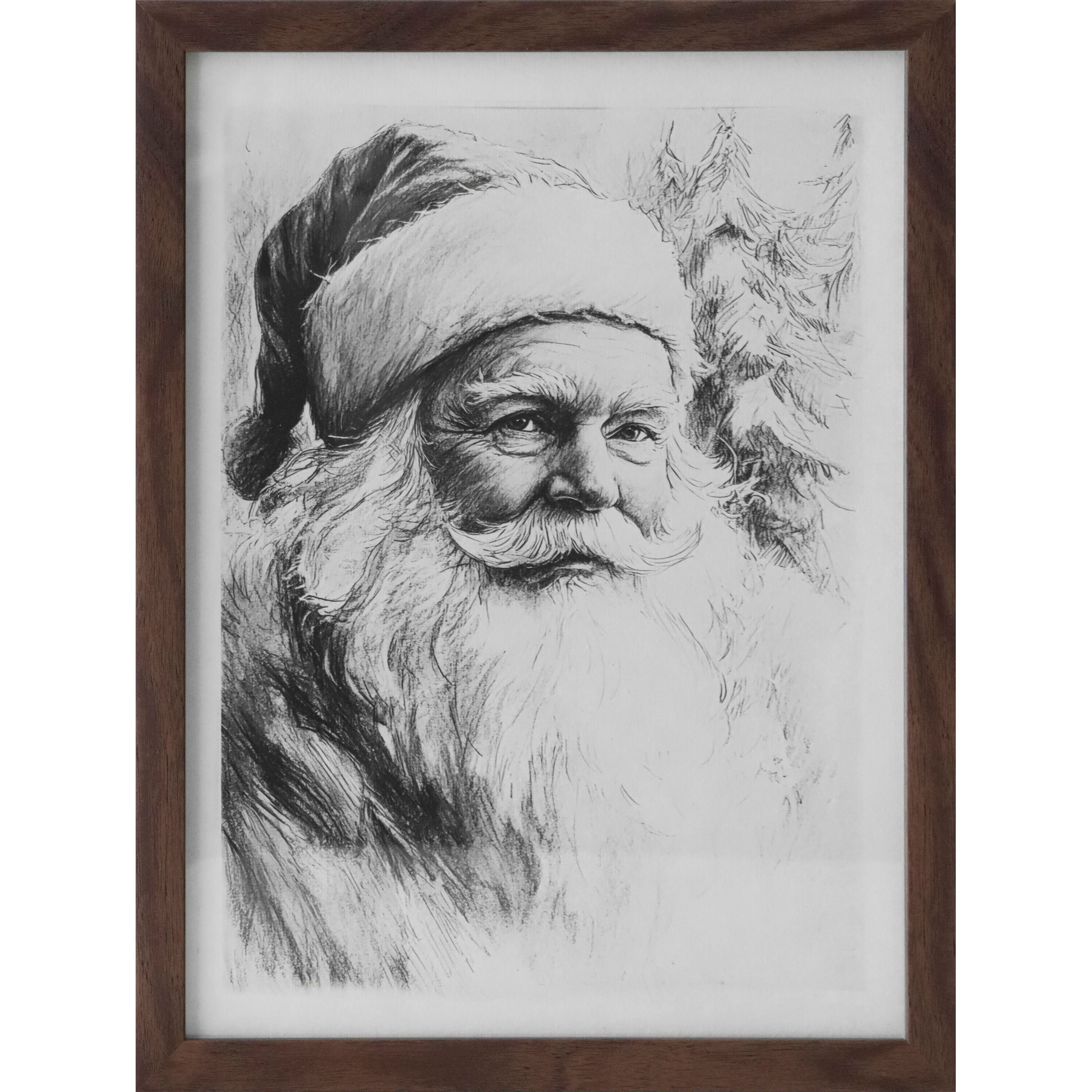 Black &#x26; White Santa Wall Art by Ashland&#xAE;