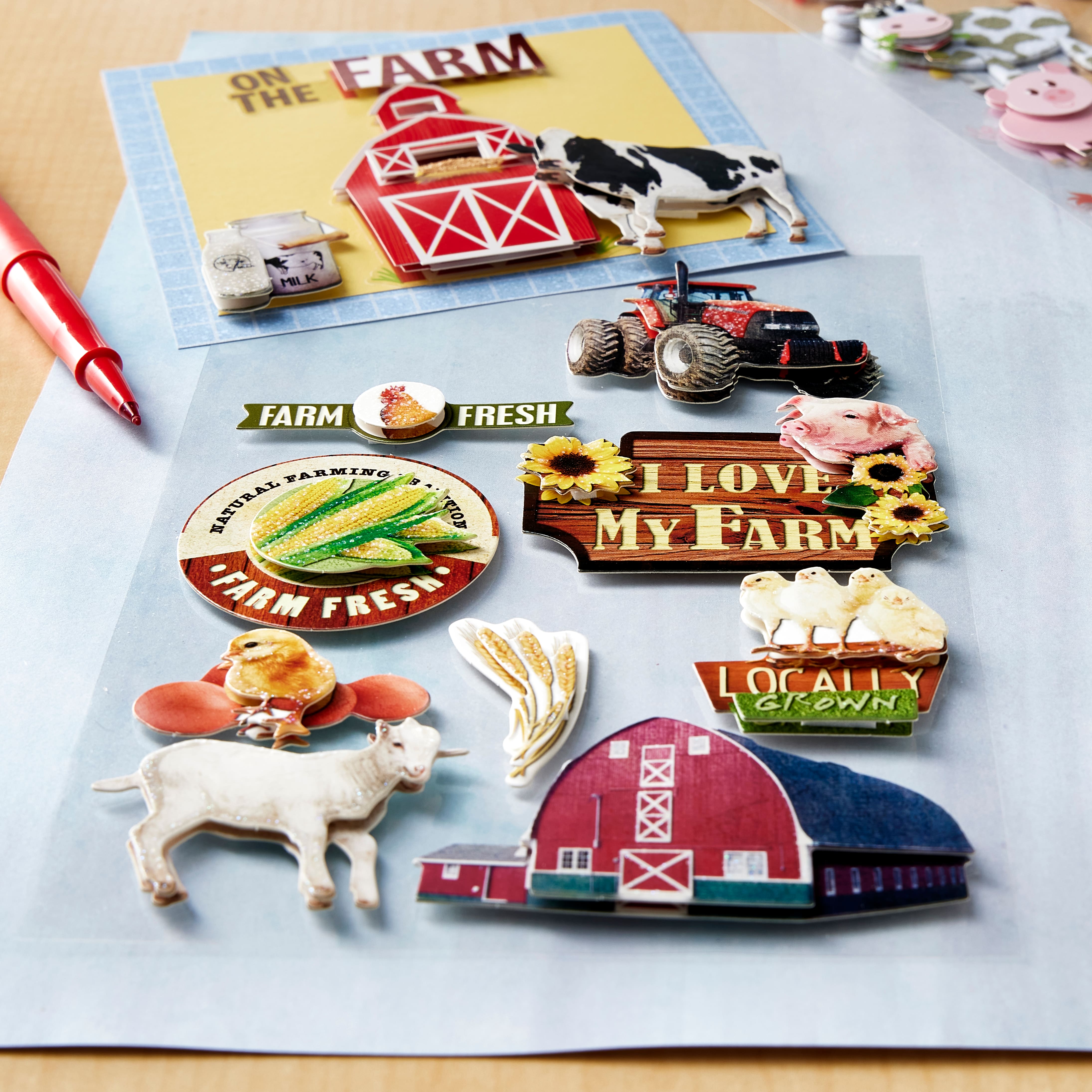 I Love My Farm Dimensional Stickers by Recollections™
