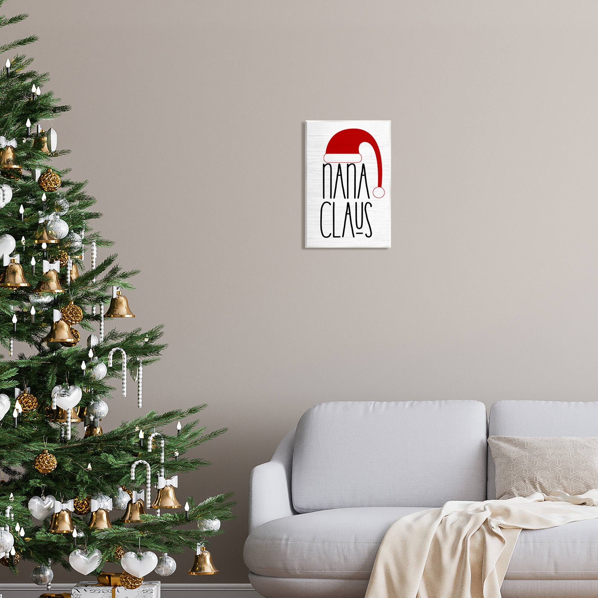 Stupell Industries Nana Claus Fun Santa Hat Phrase Wall Plaque Art