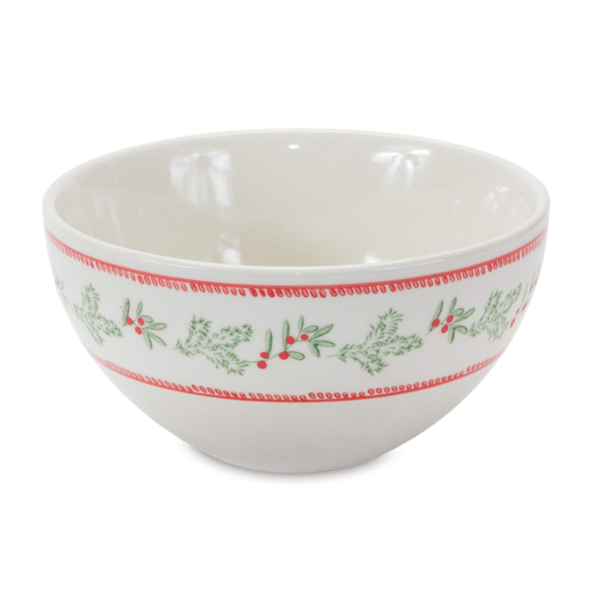 Mistletoe &#x26; Pine Holiday Stoneware Bowl Set, 3.5&#x22;, 5&#x22; &#x26; 6.75&#x22;