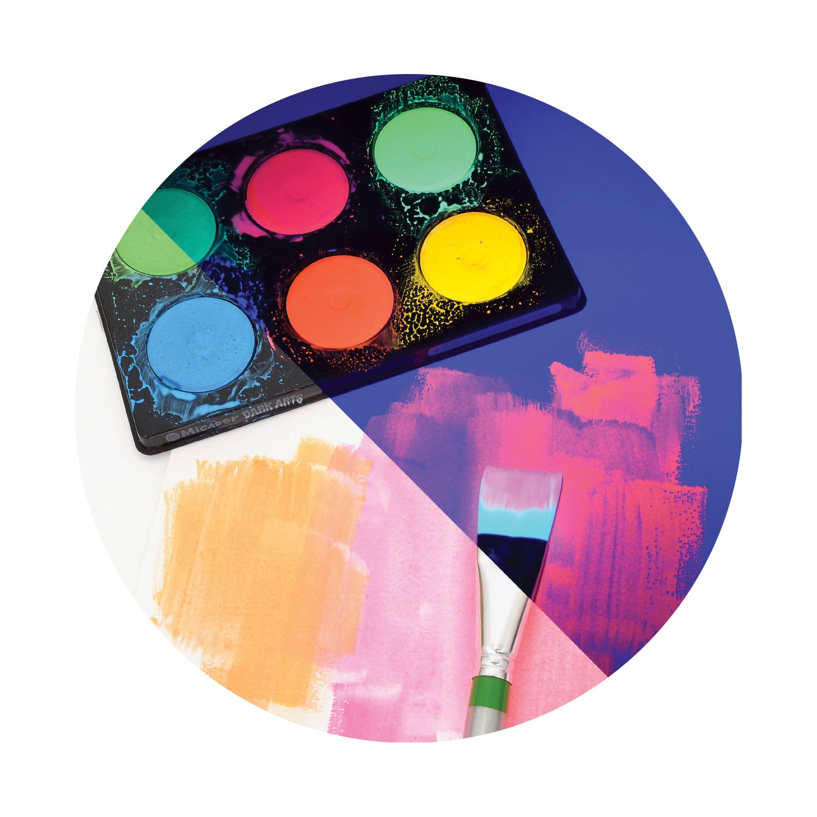 Micador&#xAE; Dark Arts 6 Color Neon Glow Washable Paint Discs Set