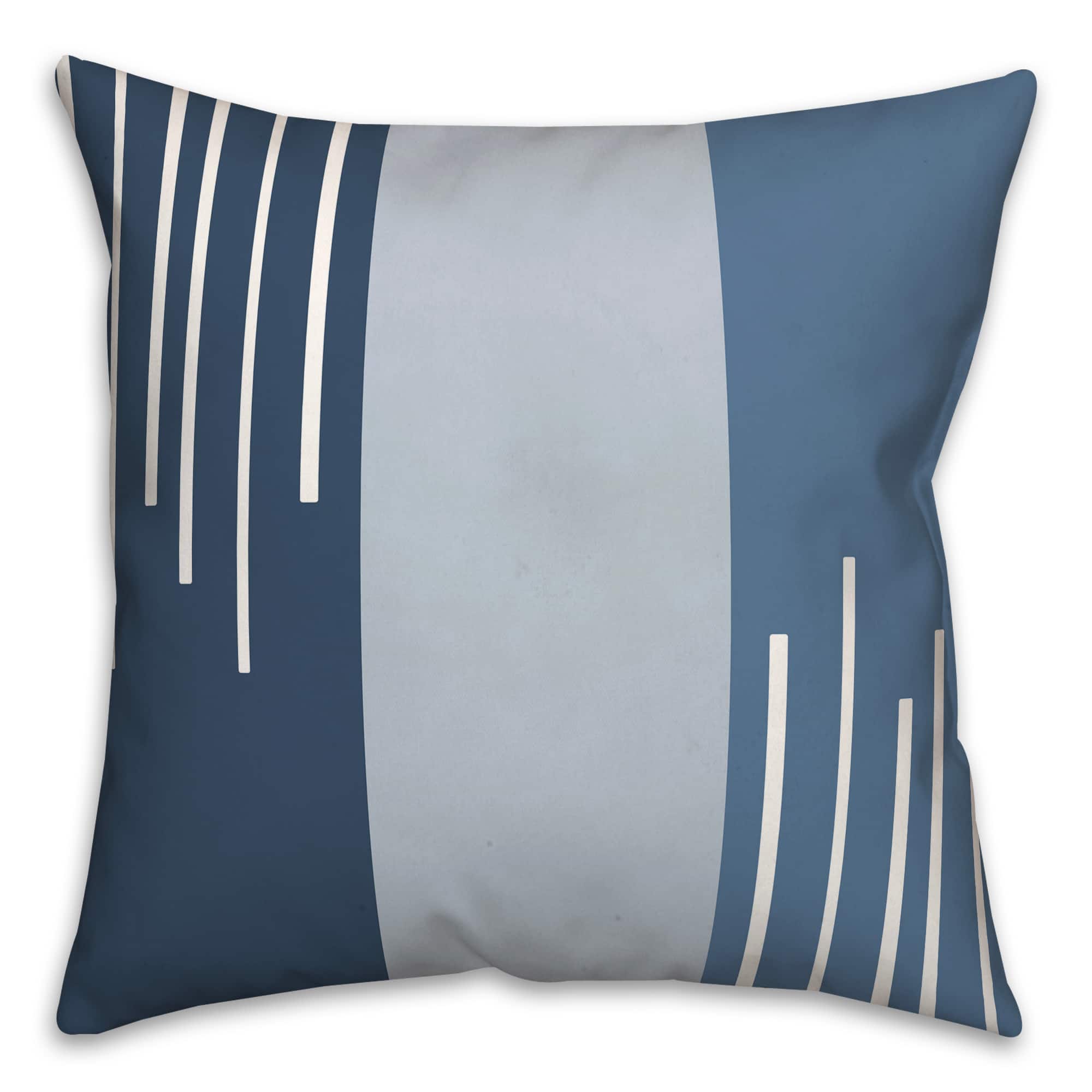 Blue Blocks & Stripes Throw Pillow