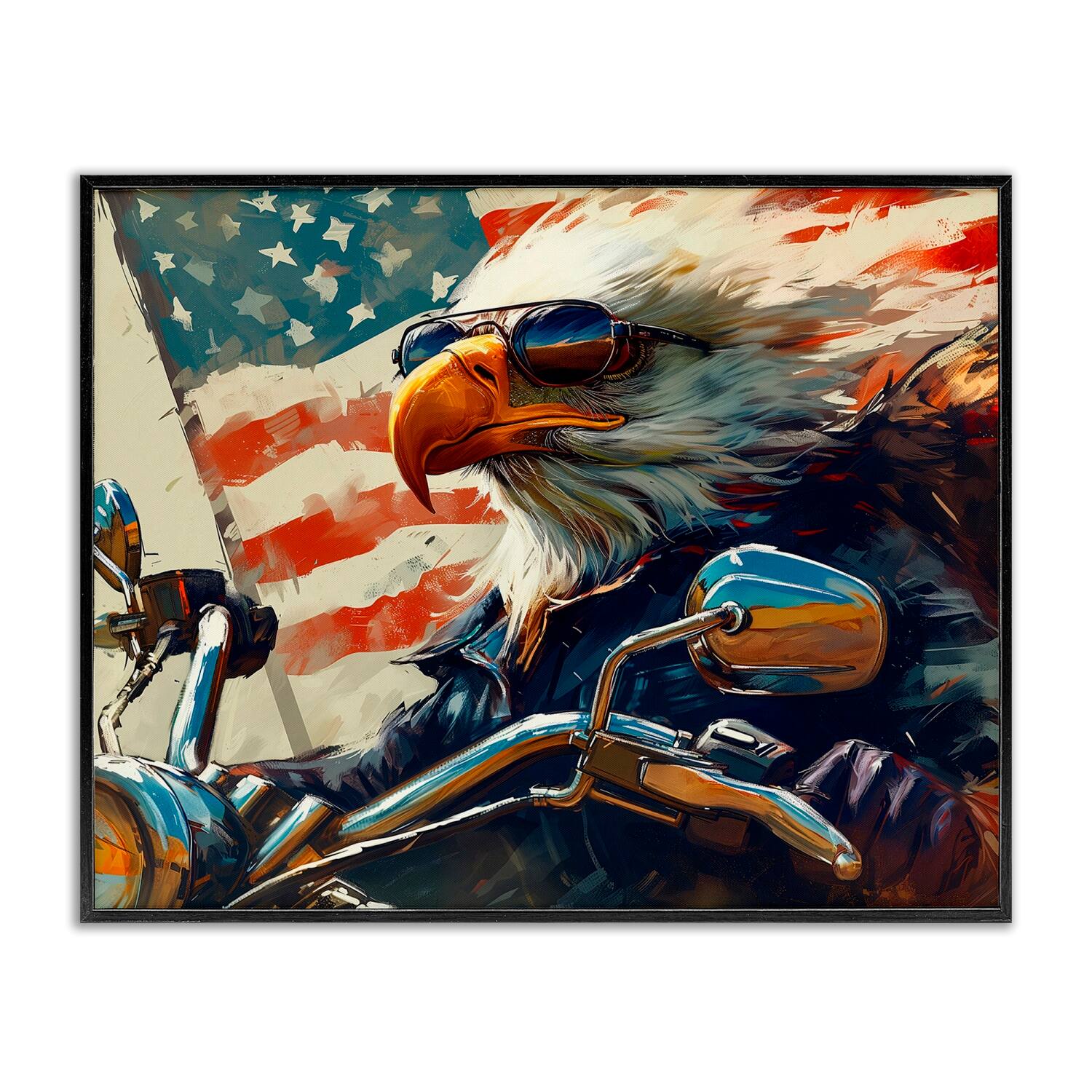 Stupell Industries Patriotic Bald Eagle Framed Giclee Art