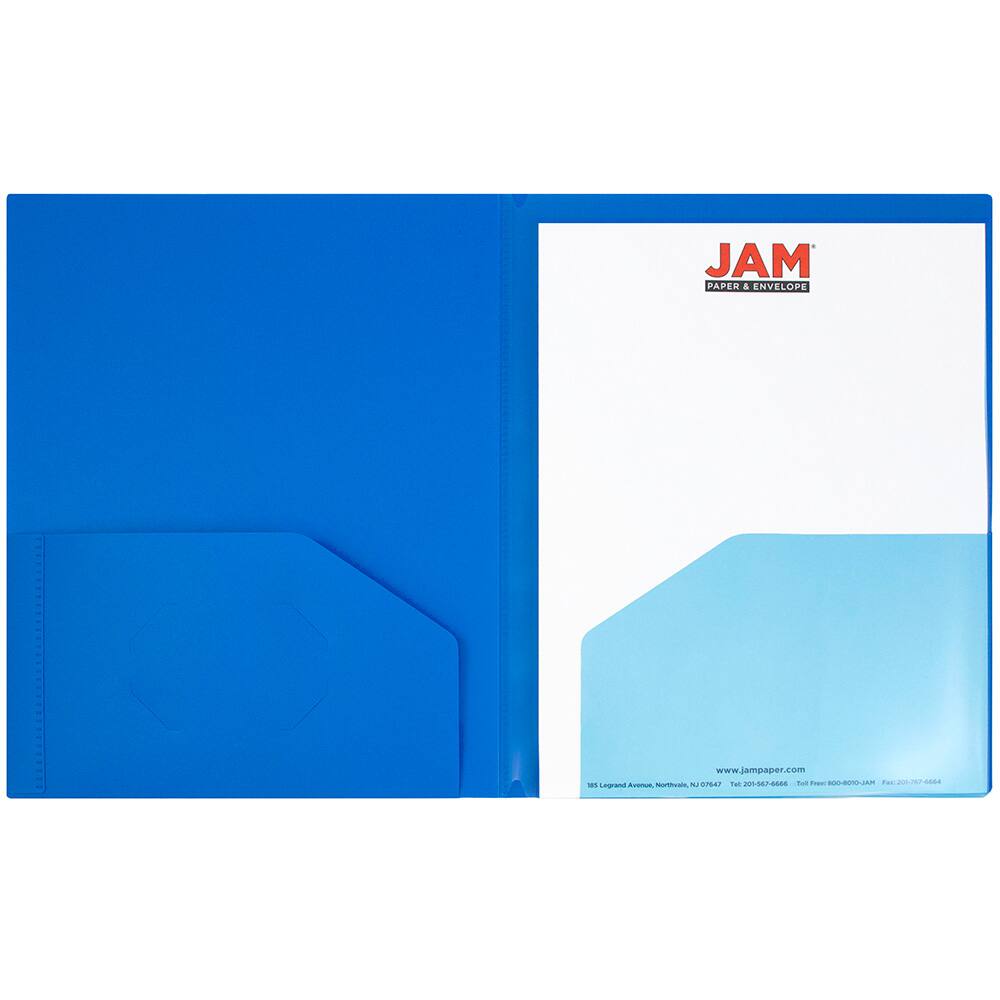 JAM Paper Heavy Duty Plastic 10-Pocket Folder, 2ct.