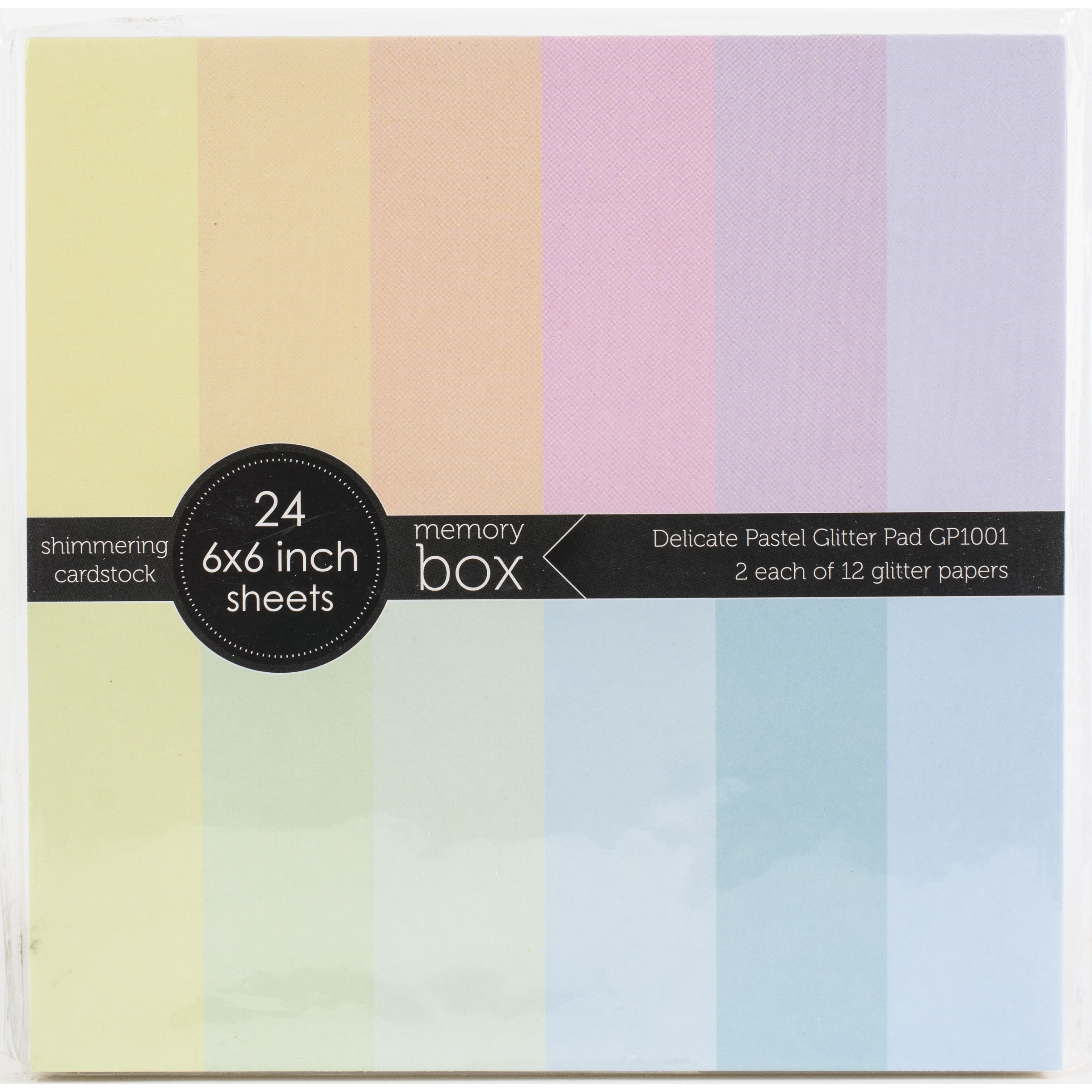 Memory Box Glitter Paper Pad 6X6 24/Pkg - Delicate Pastel