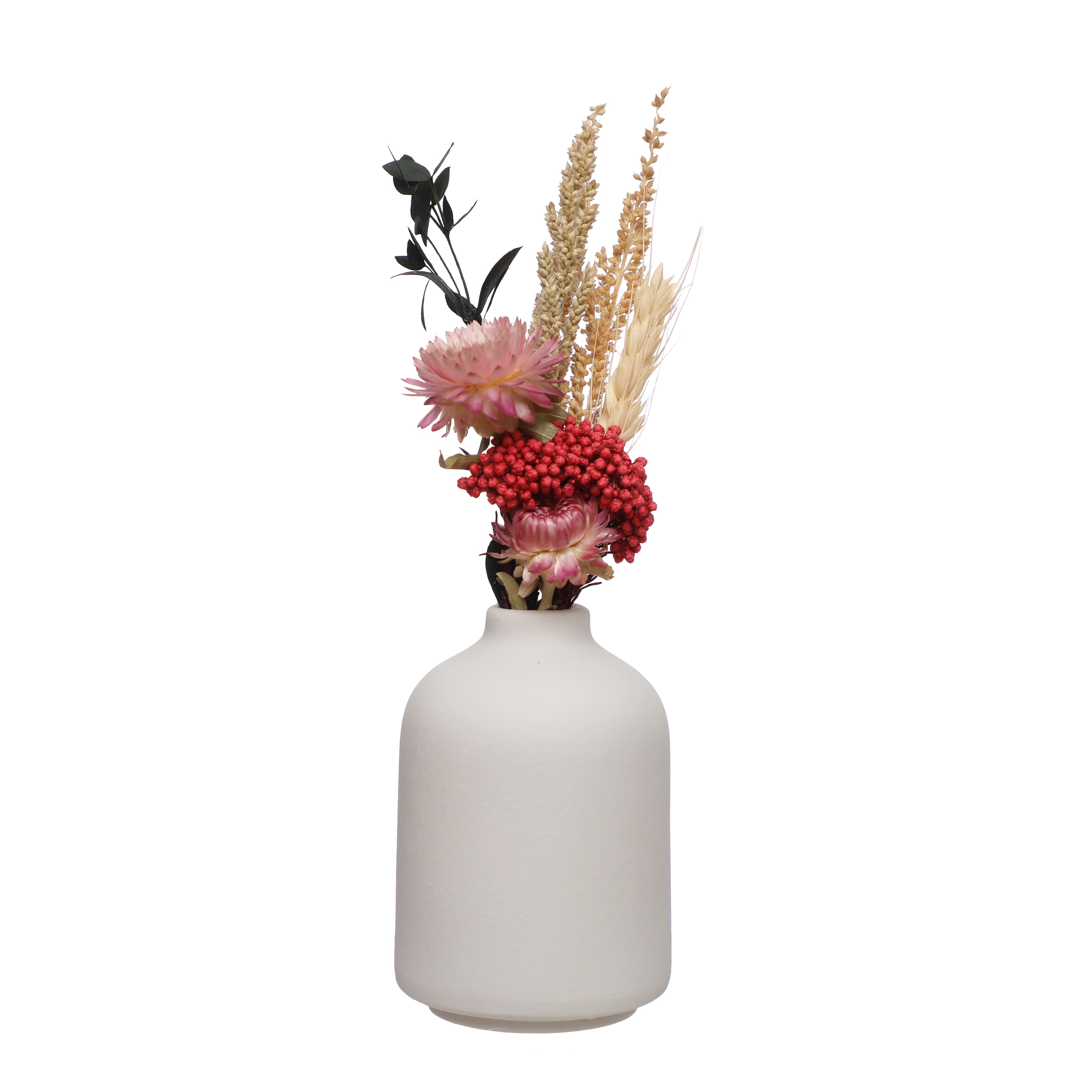 9.5&#x22; Pink Dried Floral Arrangement in White Container by Ashland&#xAE;