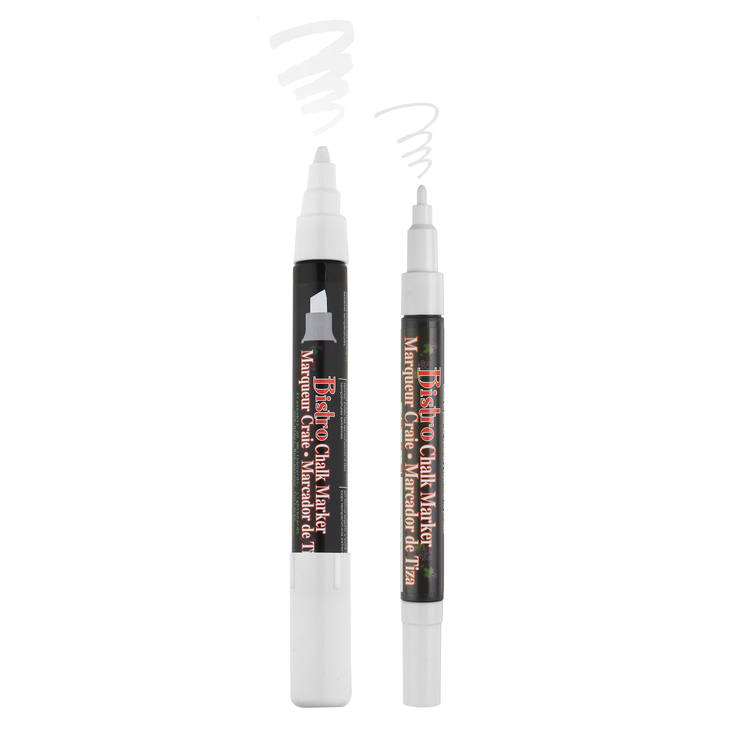 4pcs Uchida Bistro Chalk Markers, White, 3mm Fine & Chisel Tips