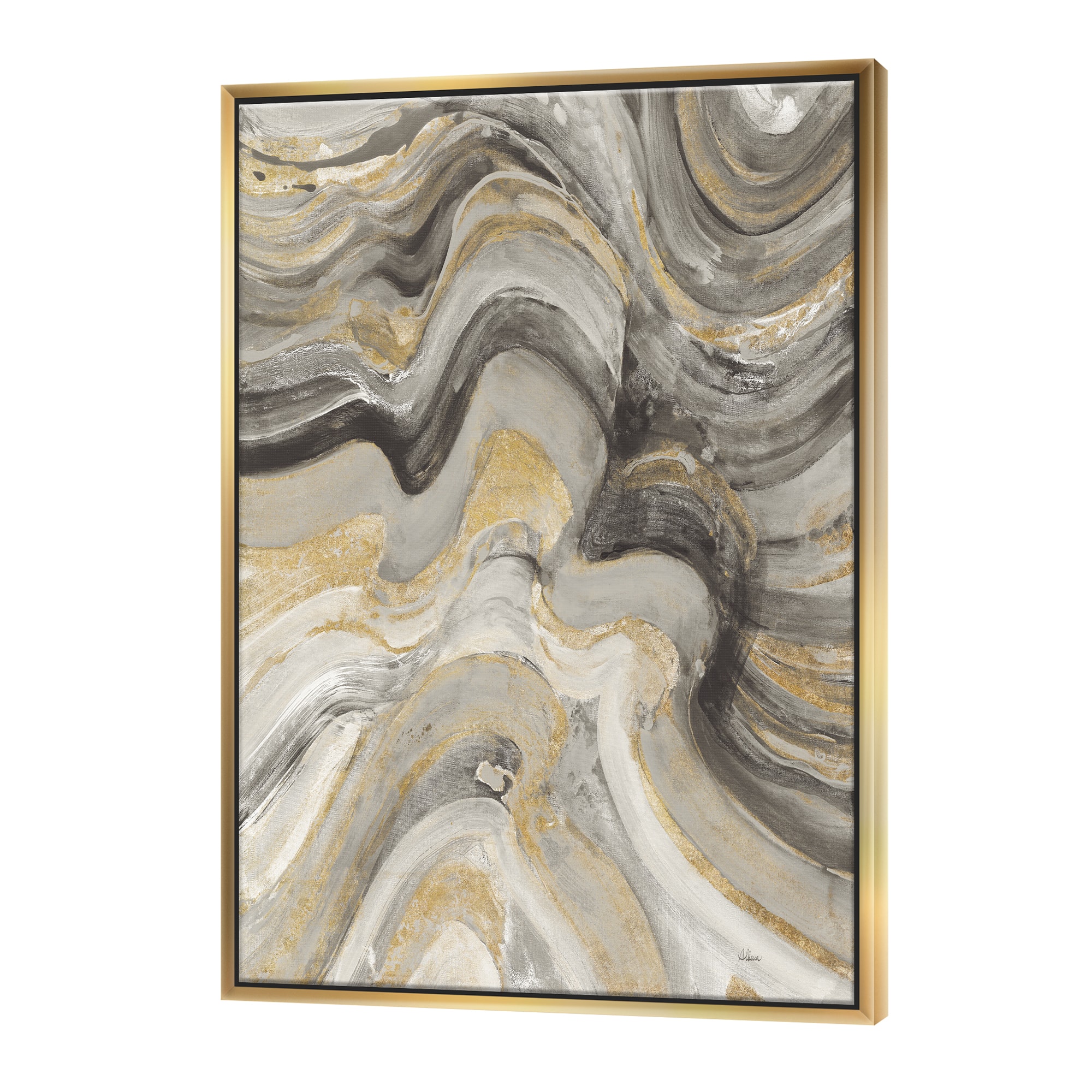 Designart - Glam Gold Canion - Modern & Transitional Canvas in Gold Frame