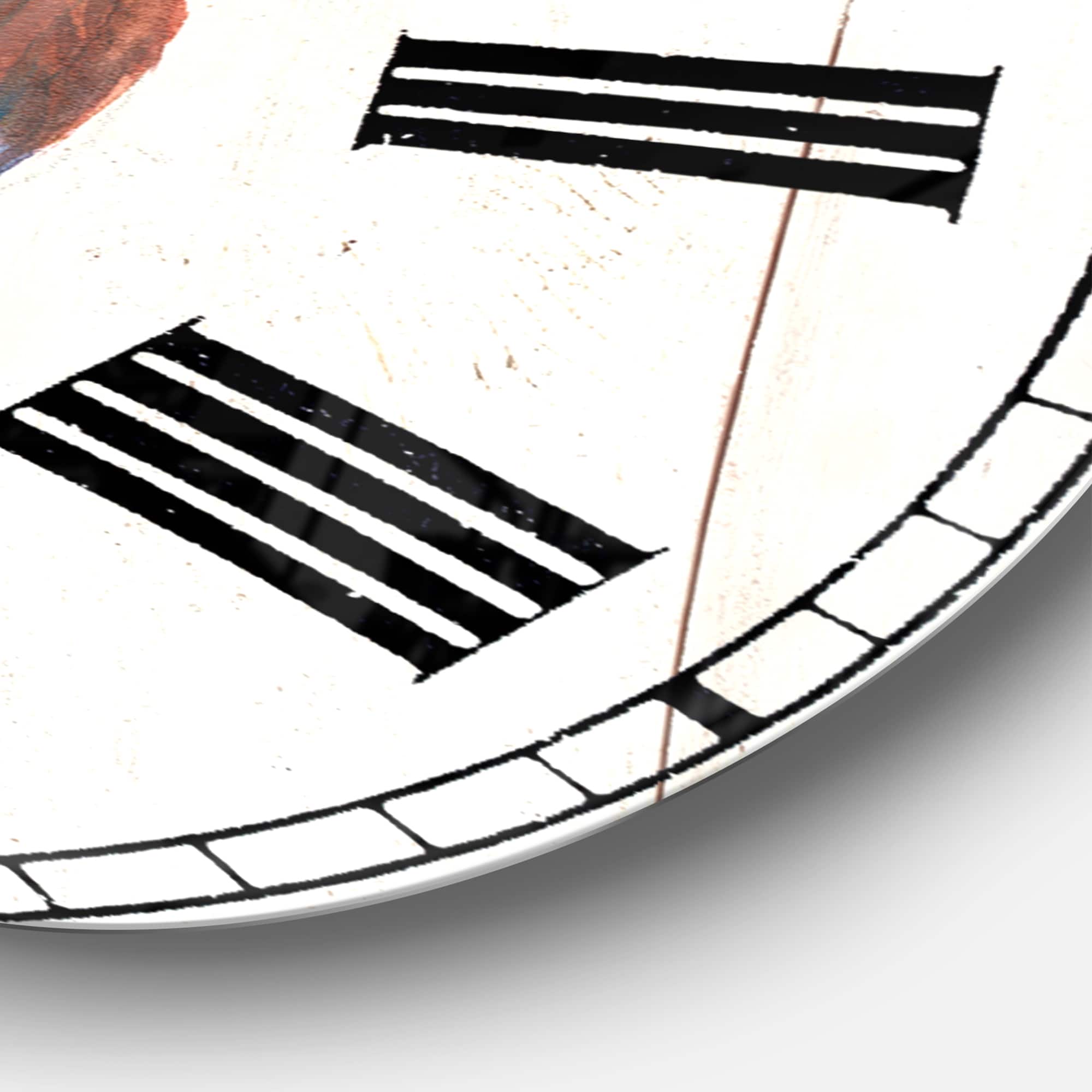 Designart 'Wood Farm Roaster I Farmhouse Wall Clock