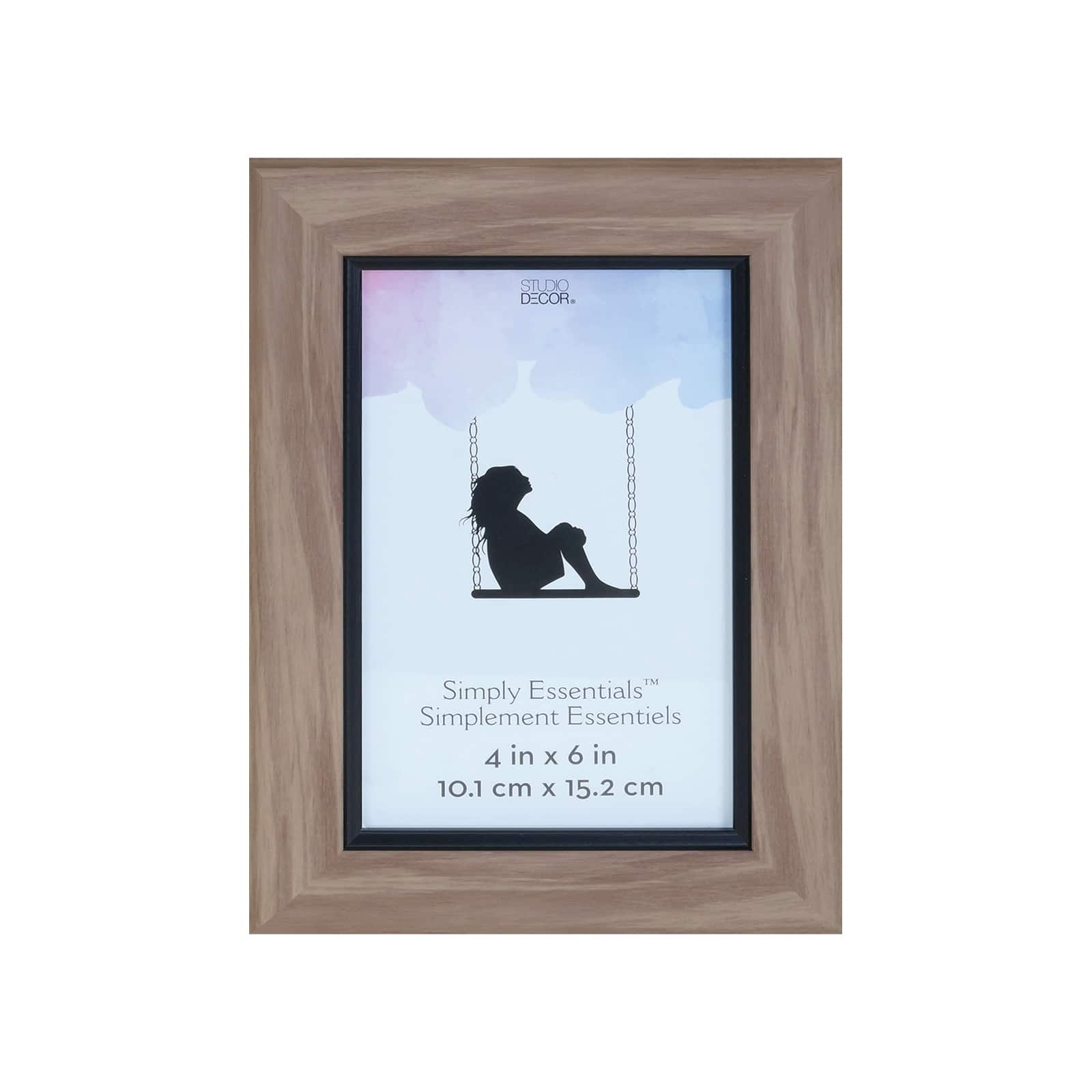 Simply Essentials™ 4" x 6" Brown with Black Edge Frame by Studio Décor®